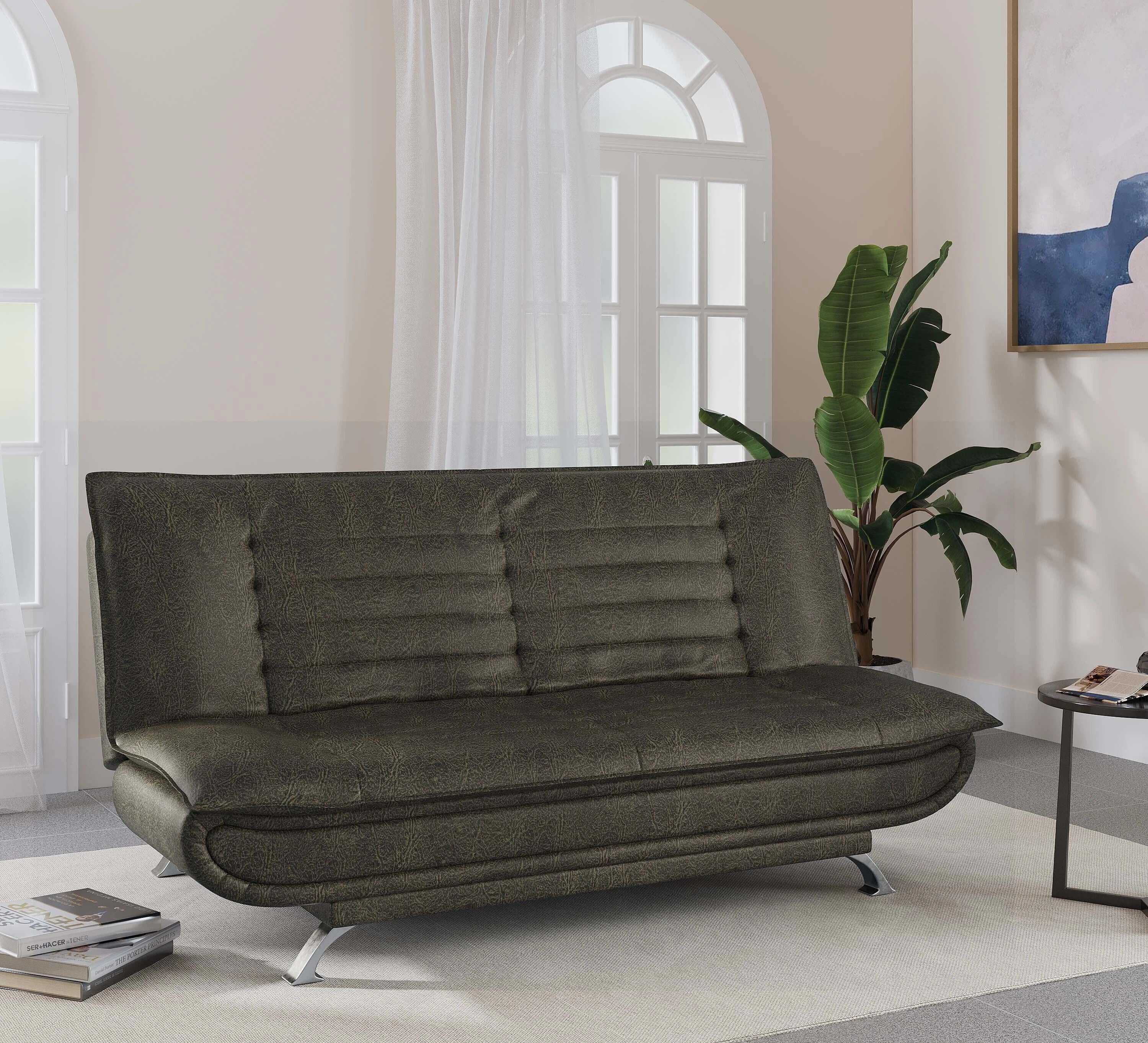 Dutch 3 Seater Double Solid Wood Fold Out Sofa Cum Bed (Finish Color - Green Delivery Condition - Pre-assembled)