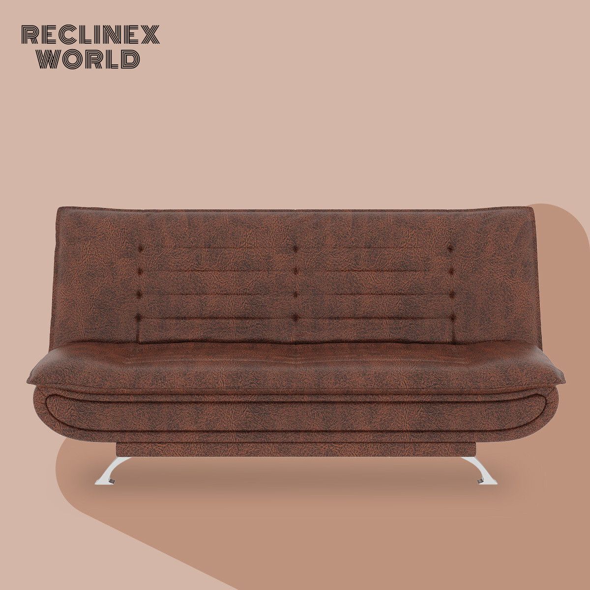 3 Seater Double Solid Wood Fold Out Sofa Cum Bed (Finish Color - Brown Delivery Condition - Pre-assembled)