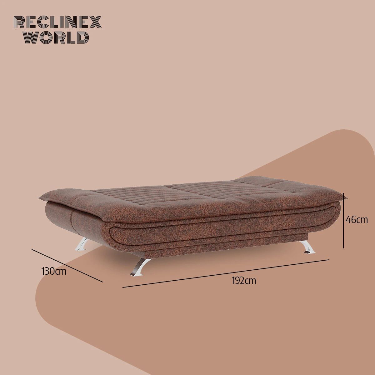 3 Seater Double Solid Wood Fold Out Sofa Cum Bed (Finish Color - Brown Delivery Condition - Pre-assembled)