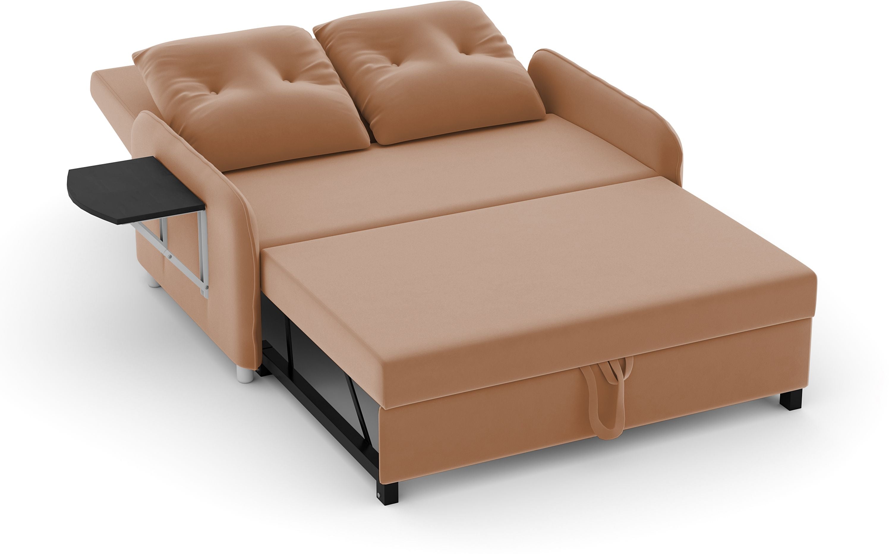 3 Seater Double Solid Wood Pull Out Sofa Cum Bed (Finish Color - BROWN Delivery Condition - DIY(Do-It-Yourself))