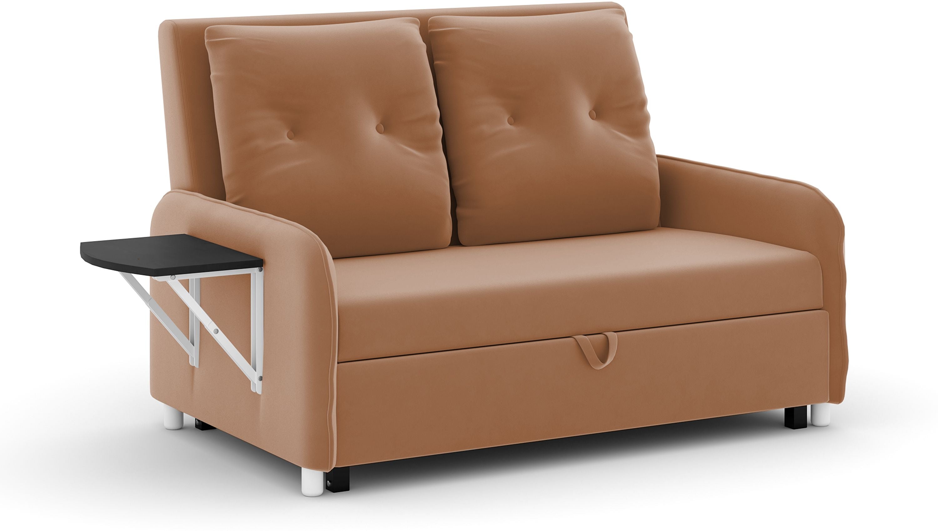 3 Seater Double Solid Wood Pull Out Sofa Cum Bed (Finish Color - BROWN Delivery Condition - DIY(Do-It-Yourself))