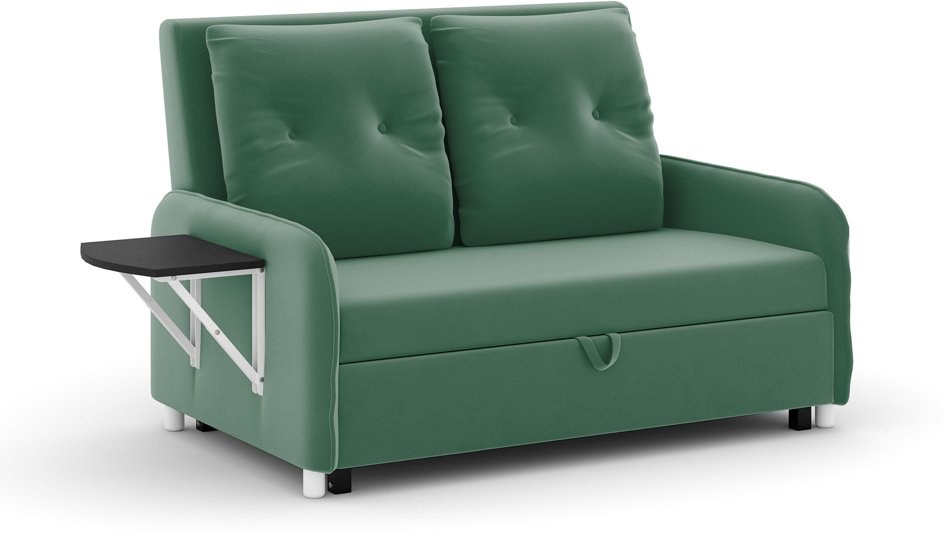 3 Seater Double Solid Wood Pull Out Sofa Cum Bed (Finish Color - GREEN Delivery Condition - DIY(Do-It-Yourself))