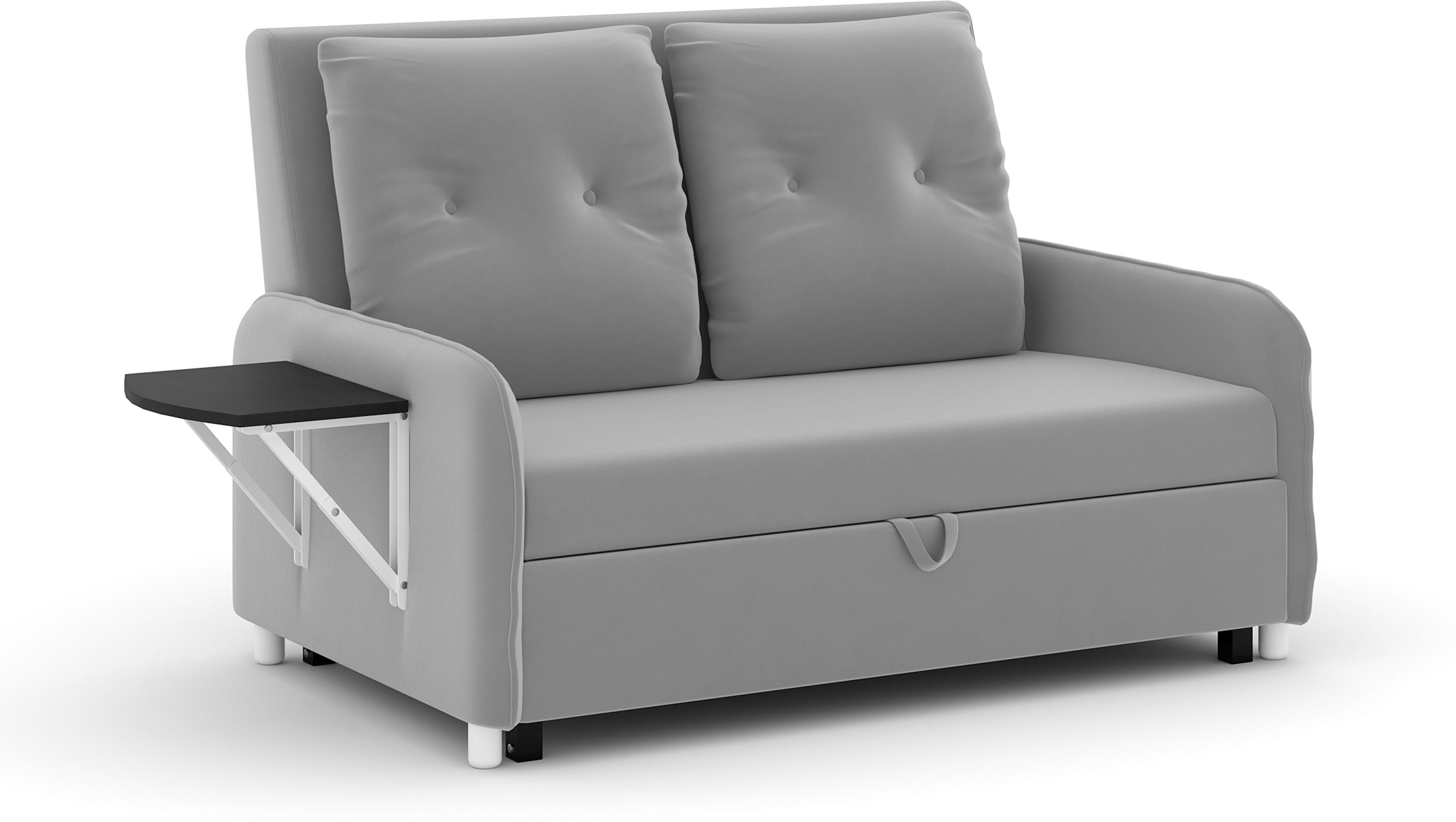 3 Seater Double Solid Wood Pull Out Sofa Cum Bed (Finish Color - GREY Delivery Condition - DIY(Do-It-Yourself))