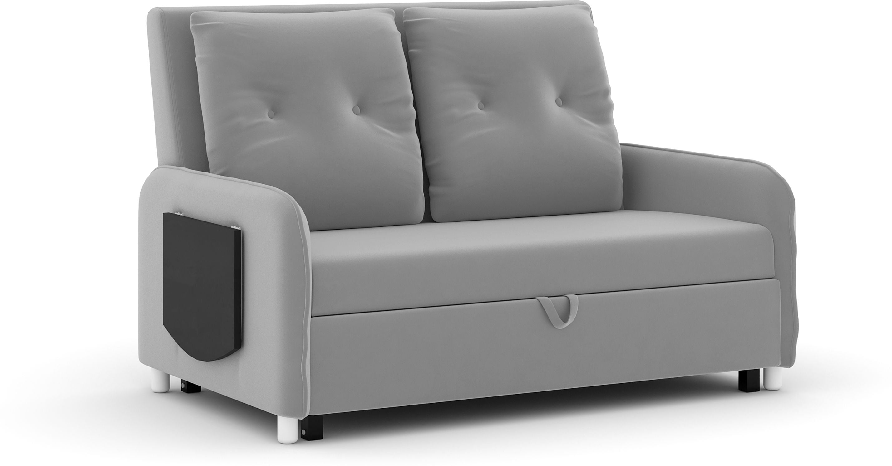 3 Seater Double Solid Wood Pull Out Sofa Cum Bed (Finish Color - GREY Delivery Condition - DIY(Do-It-Yourself))