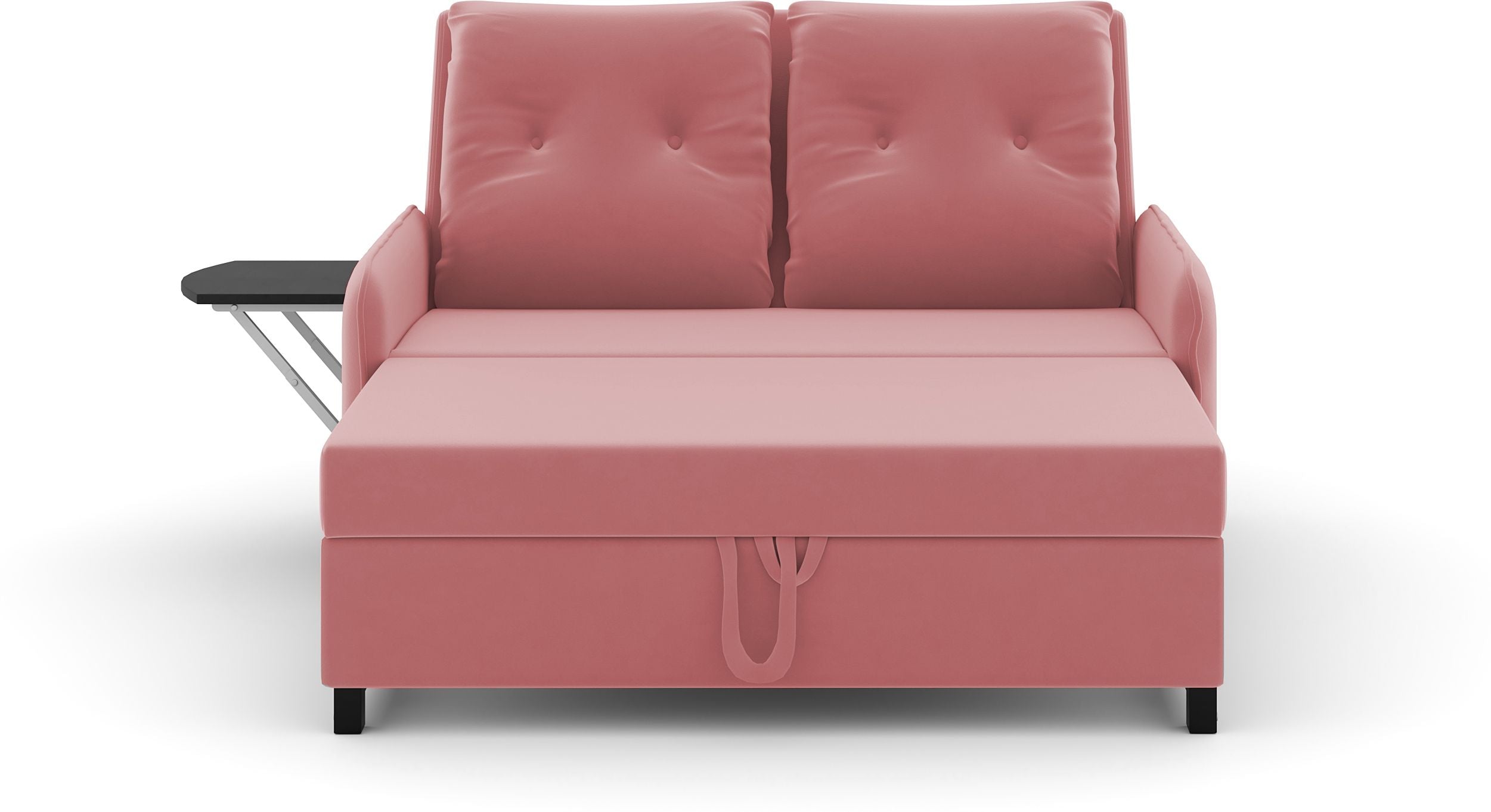 3 Seater Double Solid Wood Pull Out Sofa Cum Bed (Finish Color - PINK Delivery Condition - DIY(Do-It-Yourself))