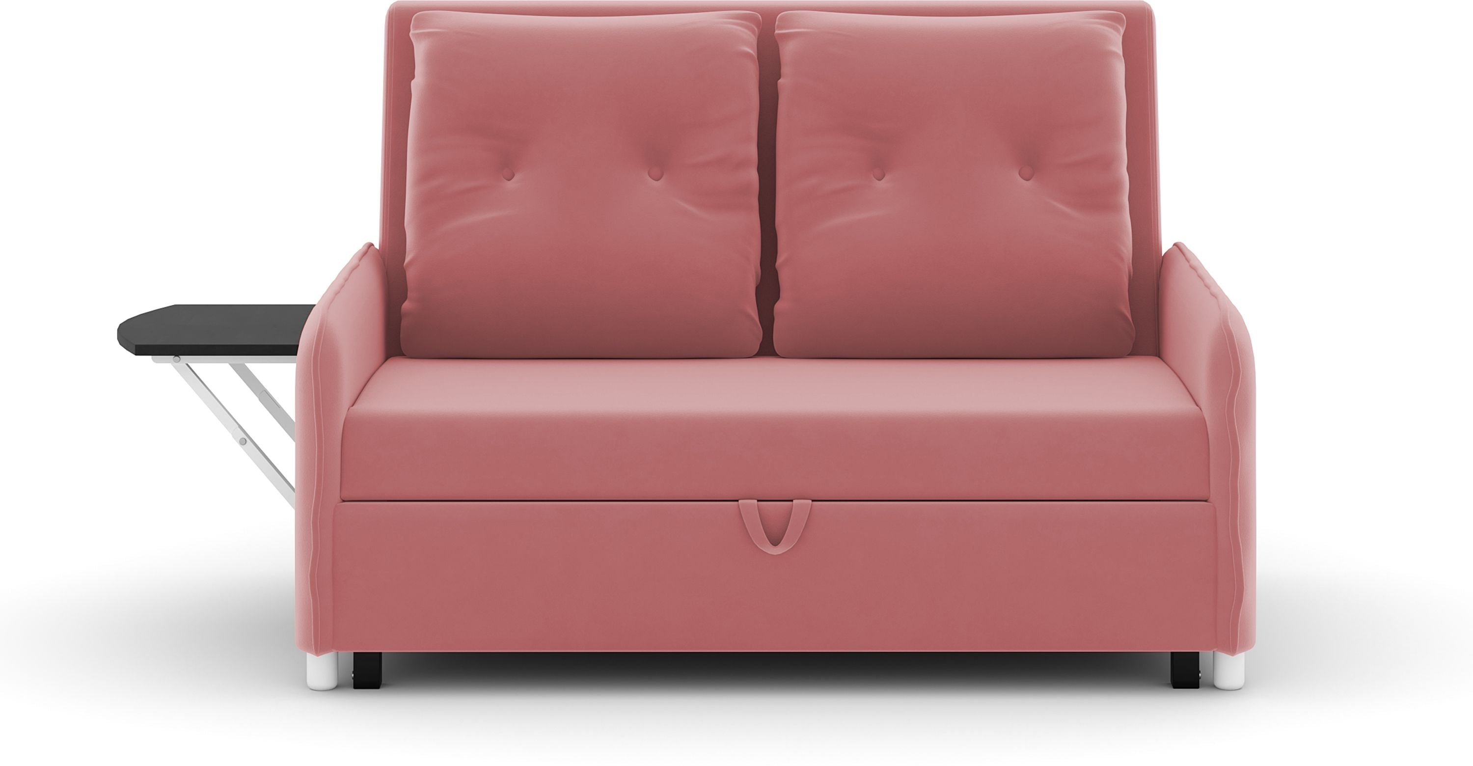 3 Seater Double Solid Wood Pull Out Sofa Cum Bed (Finish Color - PINK Delivery Condition - DIY(Do-It-Yourself))