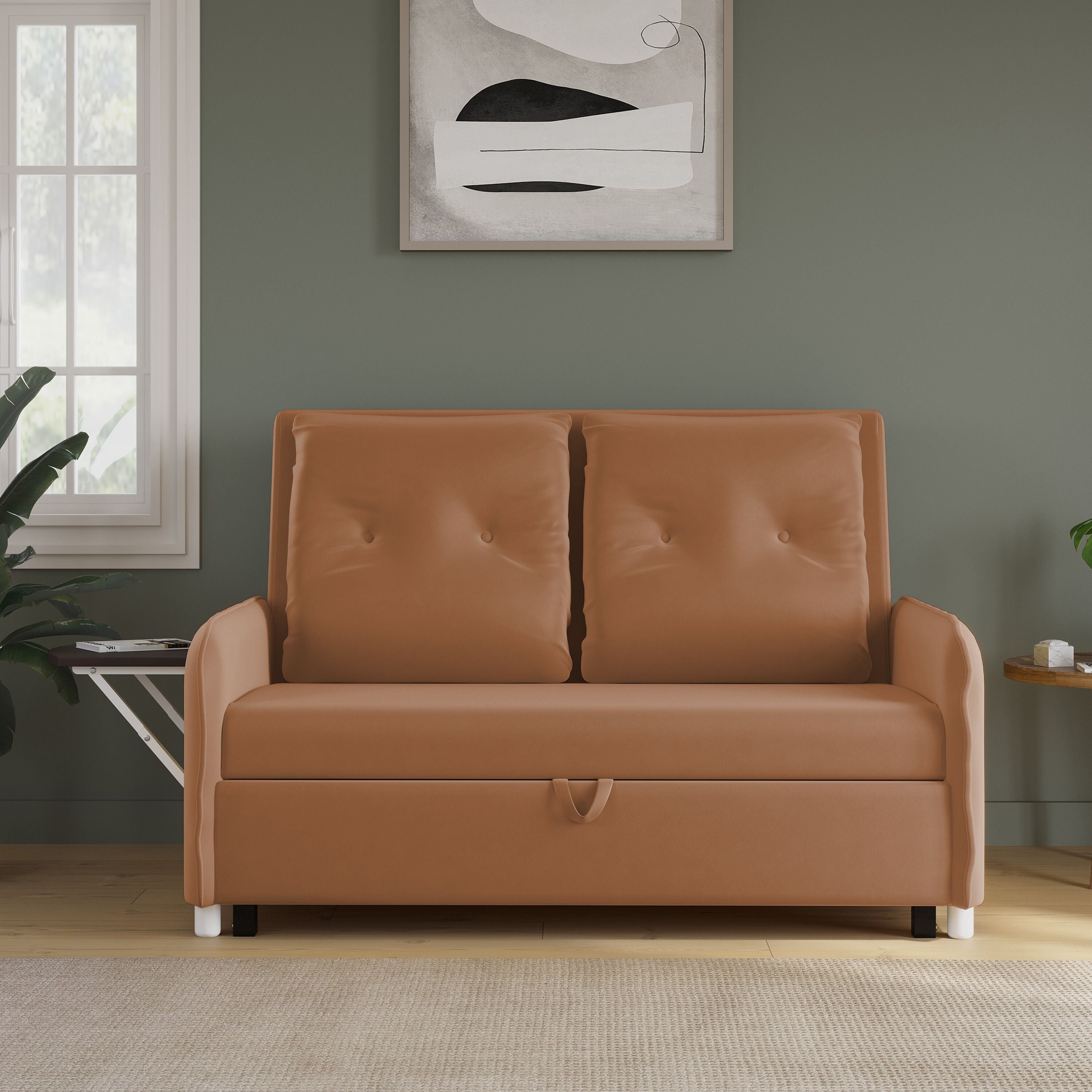 GUCCI MULTI UTILITY SOFA 3 Seater Double Solid Wood Pull Out Sofa Cum Bed (Finish Color - Brown Delivery Condition - DIY(Do-It-Yourself))