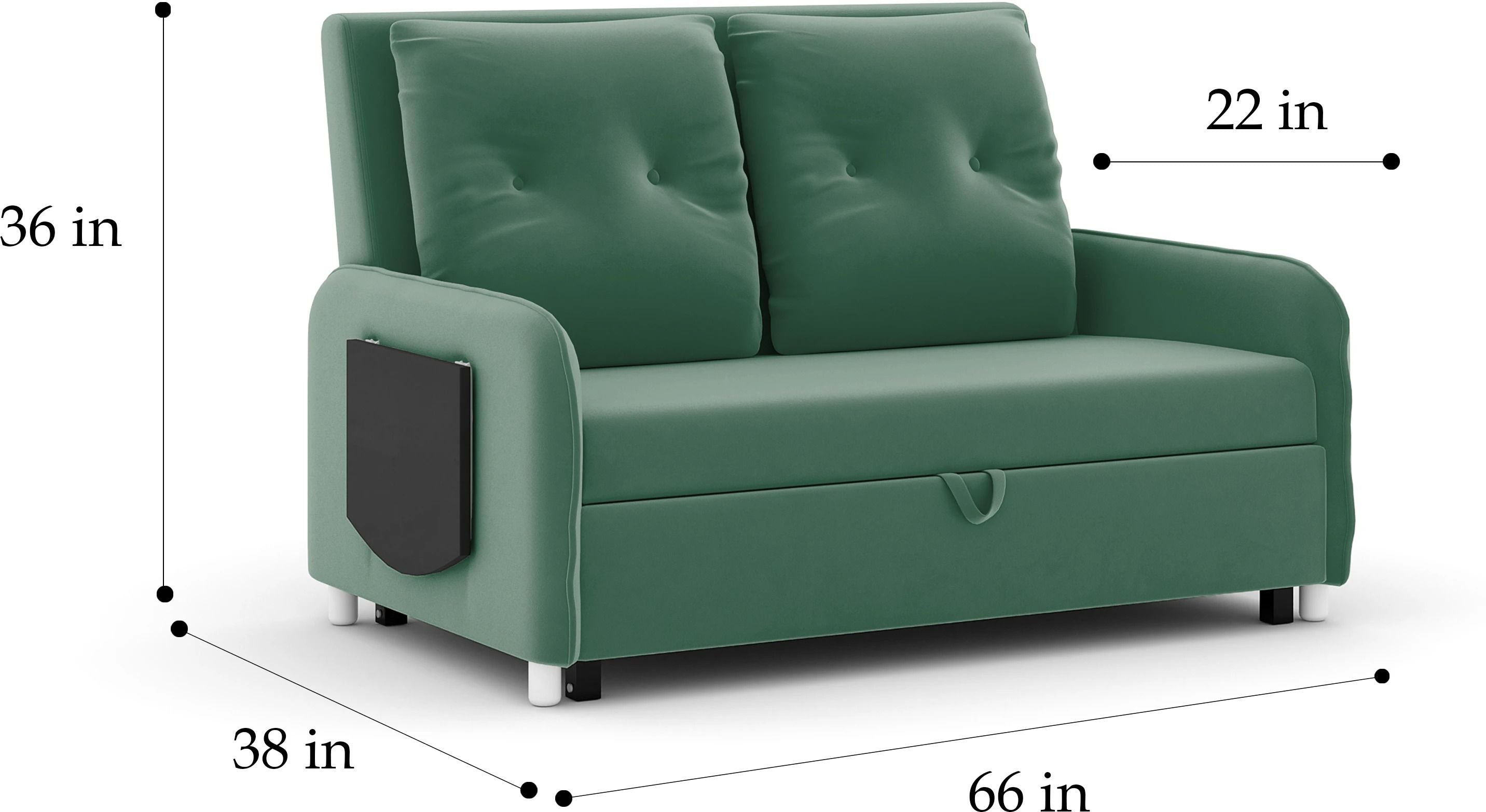 GUCCI MULTI UTILITY SOFA 3 Seater Double Solid Wood Pull Out Sofa Cum Bed (Finish Color - Green Delivery Condition - DIY(Do-It-Yourself))