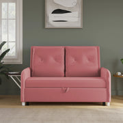 MULTI UTILITY SOFA 3 Seater Double Solid Wood Pull Out Sofa Cum Bed (Finish Color - Pink Delivery Condition - DIY(Do-It-Yourself))