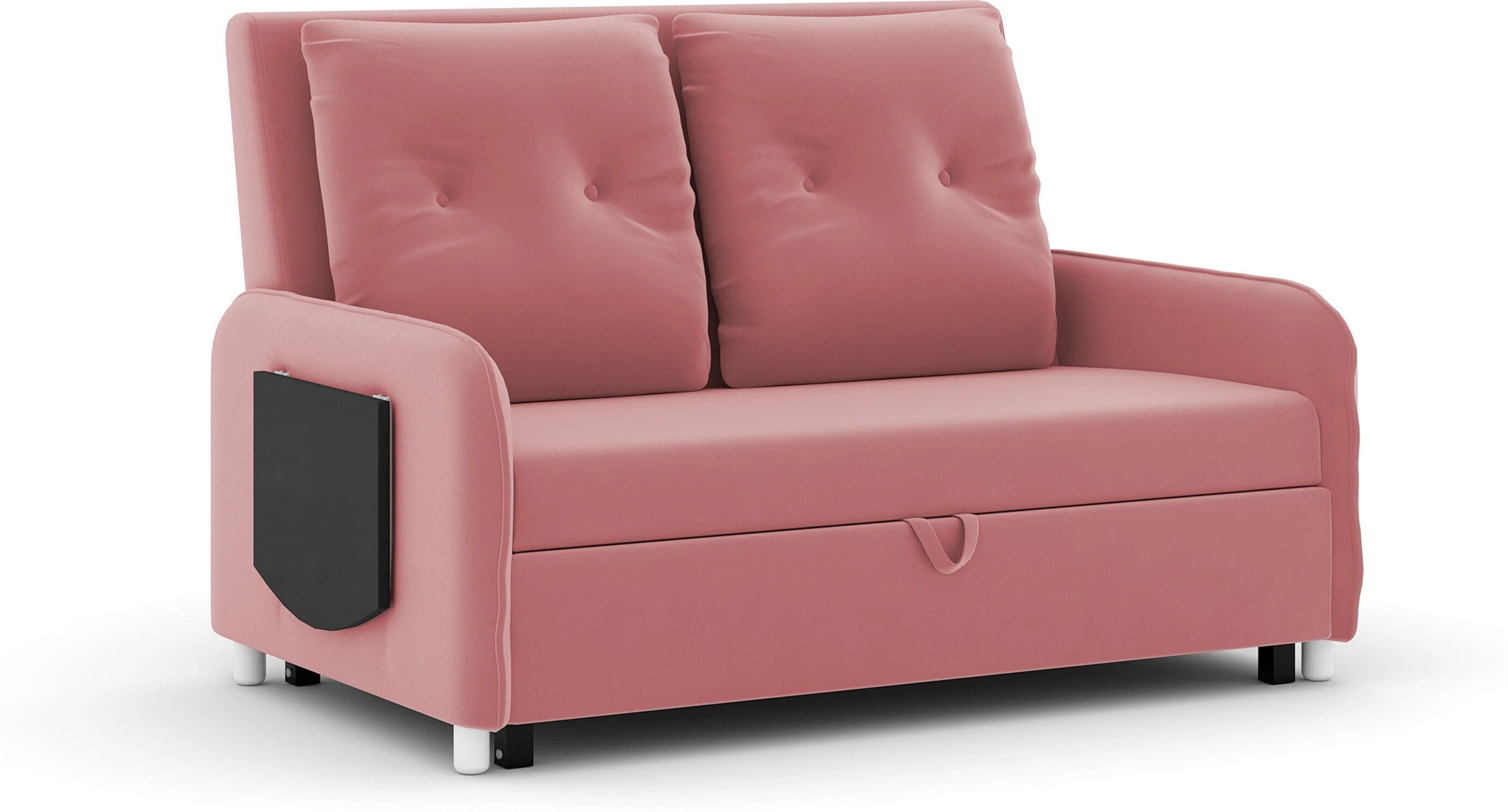 MULTI UTILITY SOFA 3 Seater Double Solid Wood Pull Out Sofa Cum Bed (Finish Color - Pink Delivery Condition - DIY(Do-It-Yourself))