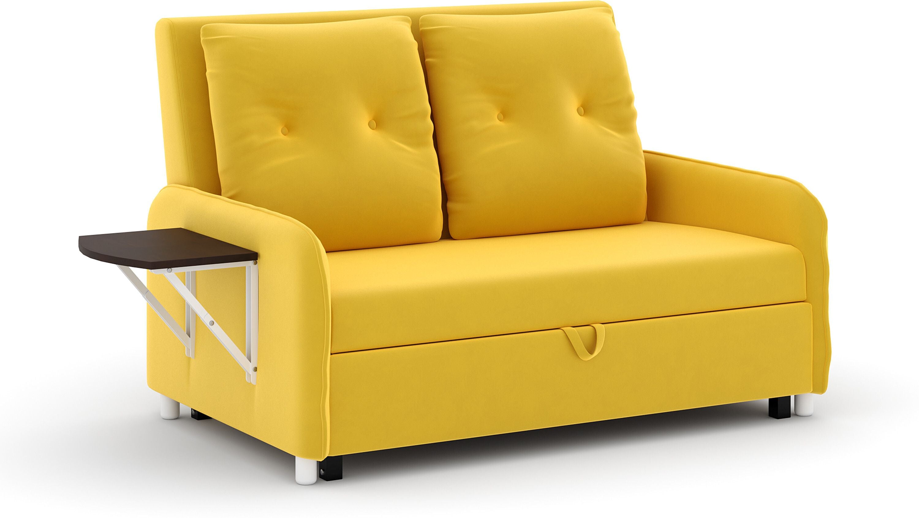 MULTI UTILITY SOFA 3 Seater Double Solid Wood Pull Out Sofa Cum Bed (Finish Color - Yellow Delivery Condition - DIY(Do-It-Yourself))