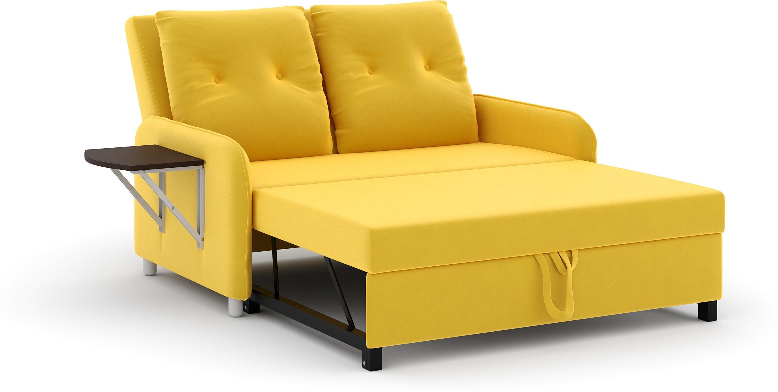 MULTI UTILITY SOFA 3 Seater Double Solid Wood Pull Out Sofa Cum Bed (Finish Color - Yellow Delivery Condition - DIY(Do-It-Yourself))