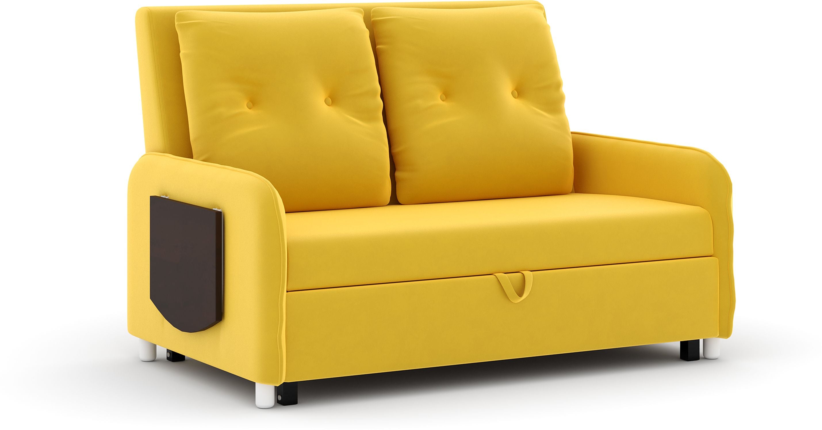 3 Seater Double Solid Wood Pull Out Sofa Cum Bed (Finish Color - YELLOW Delivery Condition - DIY(Do-It-Yourself))