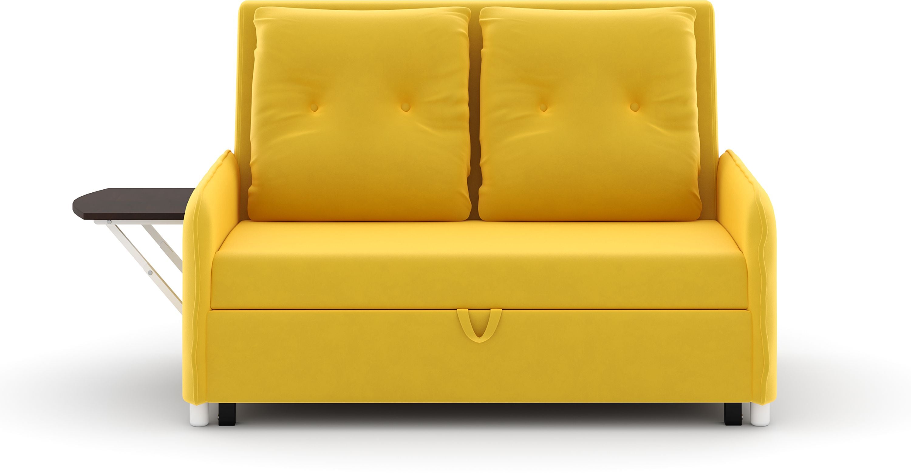 3 Seater Double Solid Wood Pull Out Sofa Cum Bed (Finish Color - YELLOW Delivery Condition - DIY(Do-It-Yourself))