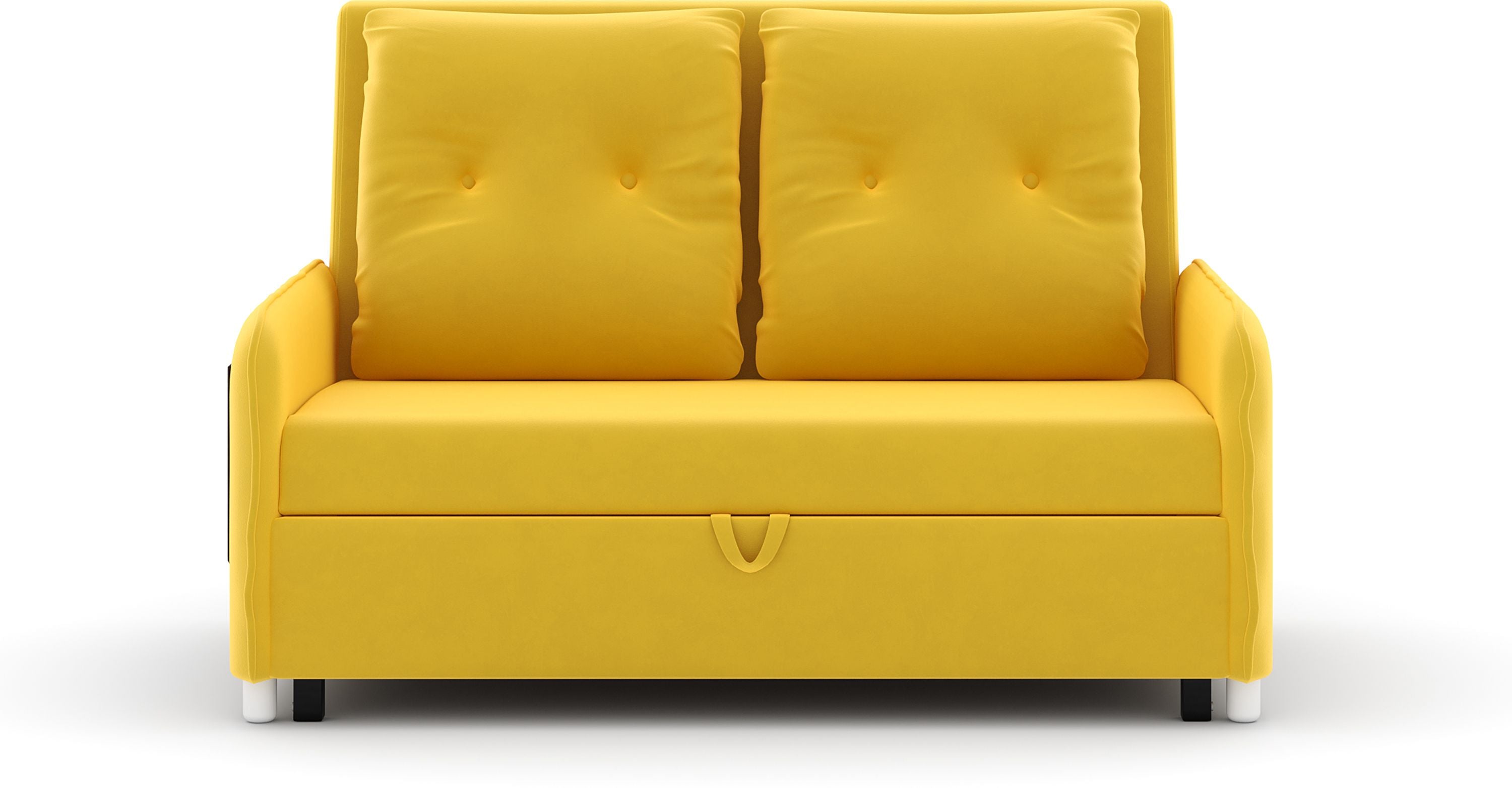 3 Seater Double Solid Wood Pull Out Sofa Cum Bed (Finish Color - YELLOW Delivery Condition - DIY(Do-It-Yourself))
