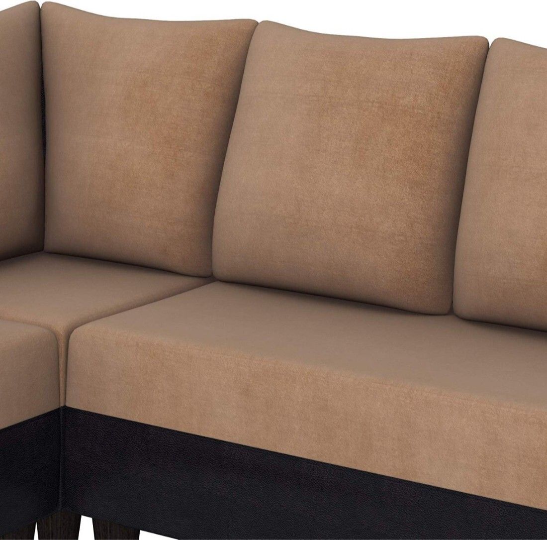 WESTIDO Sophia Fabric 6 Seater  Sofa (Finish Color - Brown Cream, DIY(Do-It-Yourself))