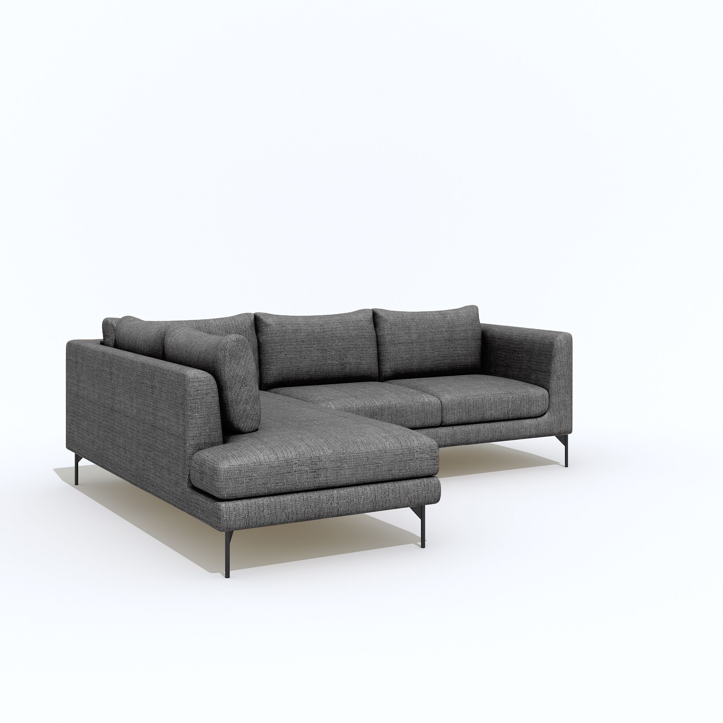 WESTIDO Pan Emirates Fabric 6 Seater  Sofa (Finish Color - Blackish Grey, DIY(Do-It-Yourself))