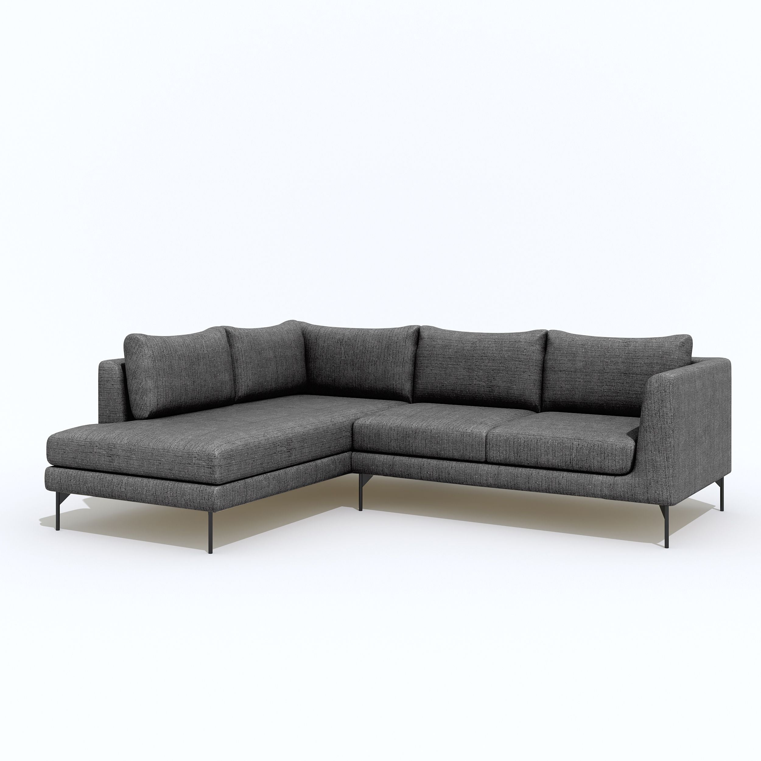 WESTIDO Pan Emirates Fabric 6 Seater  Sofa (Finish Color - Blackish Grey, DIY(Do-It-Yourself))