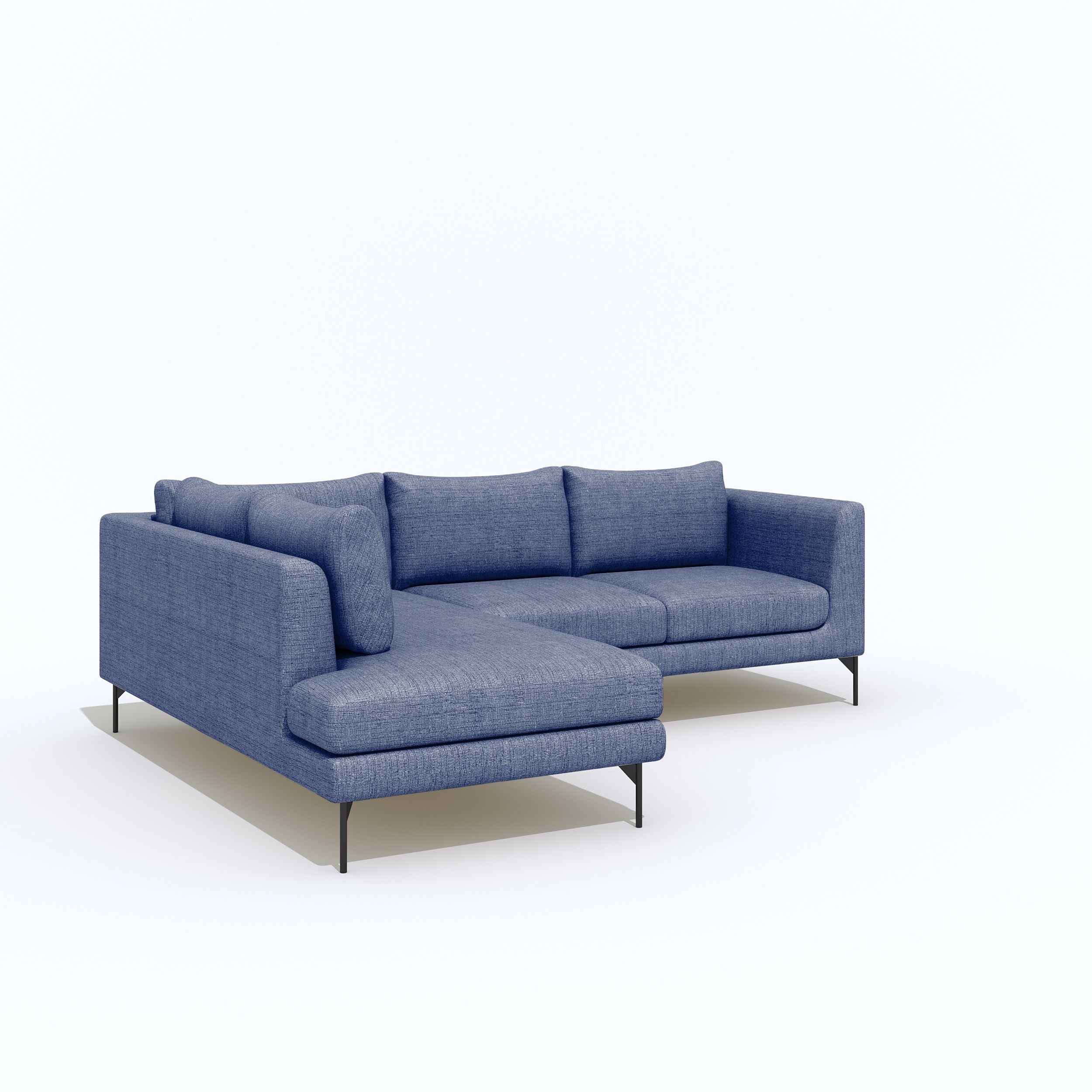 WESTIDO Pan Emirates Fabric 6 Seater  Sofa (Finish Color - Blue, DIY(Do-It-Yourself))