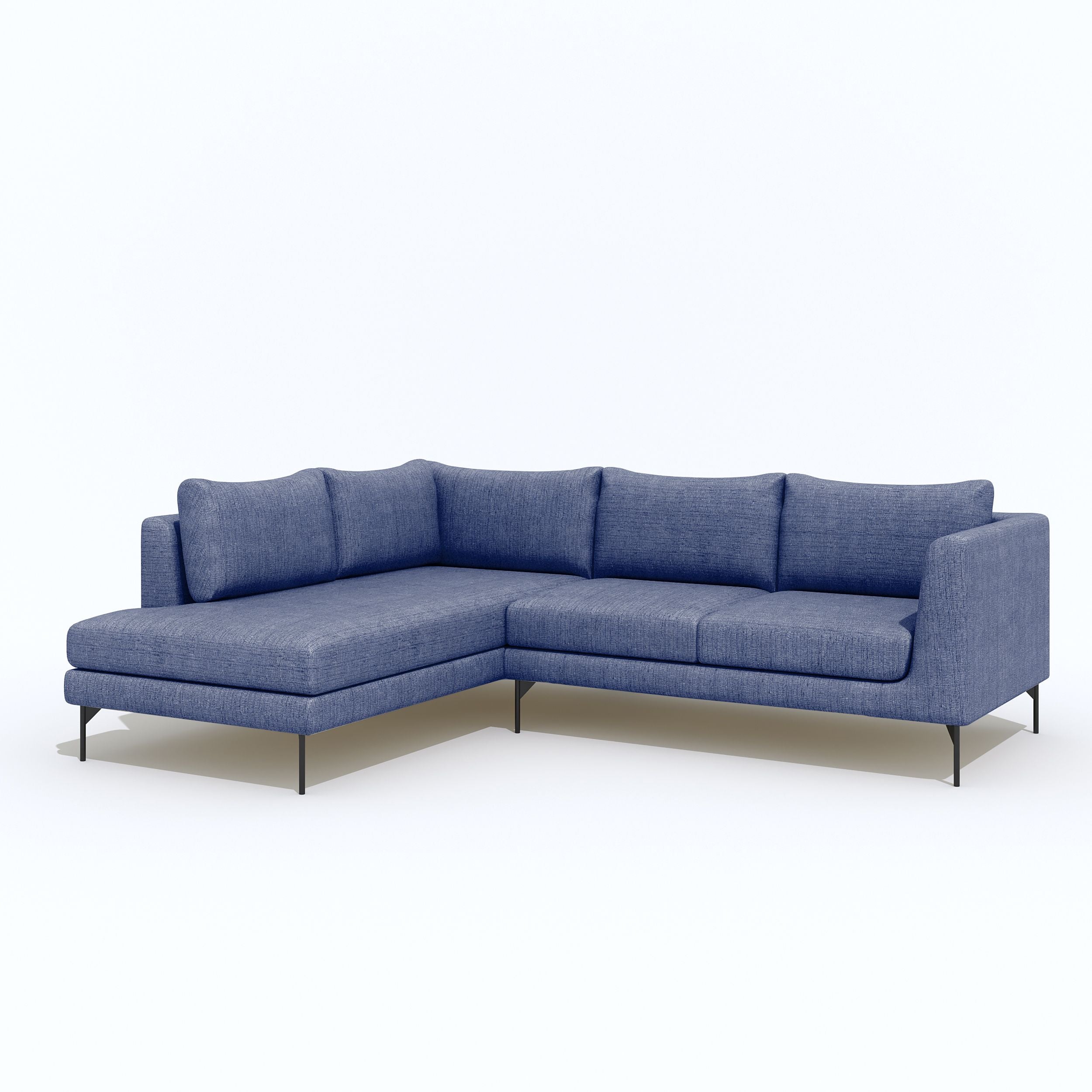 WESTIDO Pan Emirates Fabric 6 Seater  Sofa (Finish Color - Blue, DIY(Do-It-Yourself))