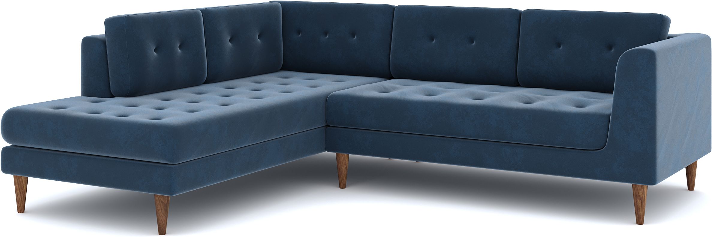 WESTIDO Fabric 6 Seater  Sofa (Finish Color - BLUE, DIY(Do-It-Yourself))