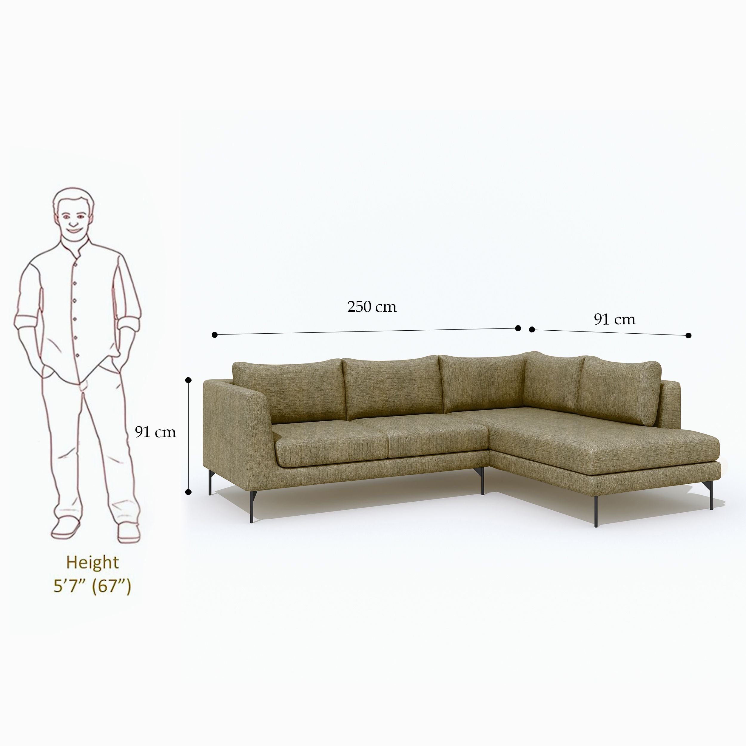 WESTIDO Pan Emirates Fabric 6 Seater  Sofa (Finish Color - Green, DIY(Do-It-Yourself))