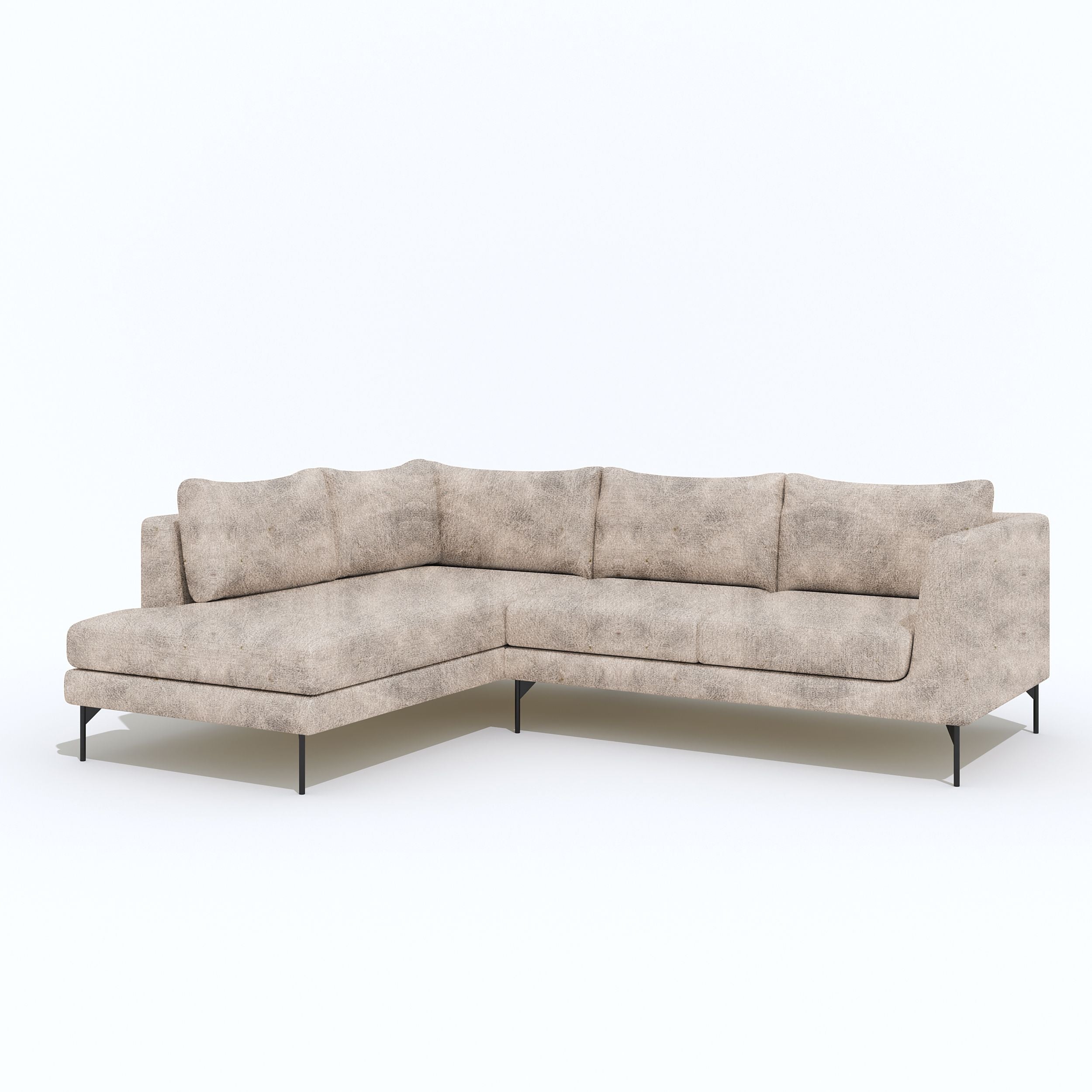 WESTIDO Pan Emirates Fabric 6 Seater  Sofa (Finish Color - Light Beige, DIY(Do-It-Yourself))