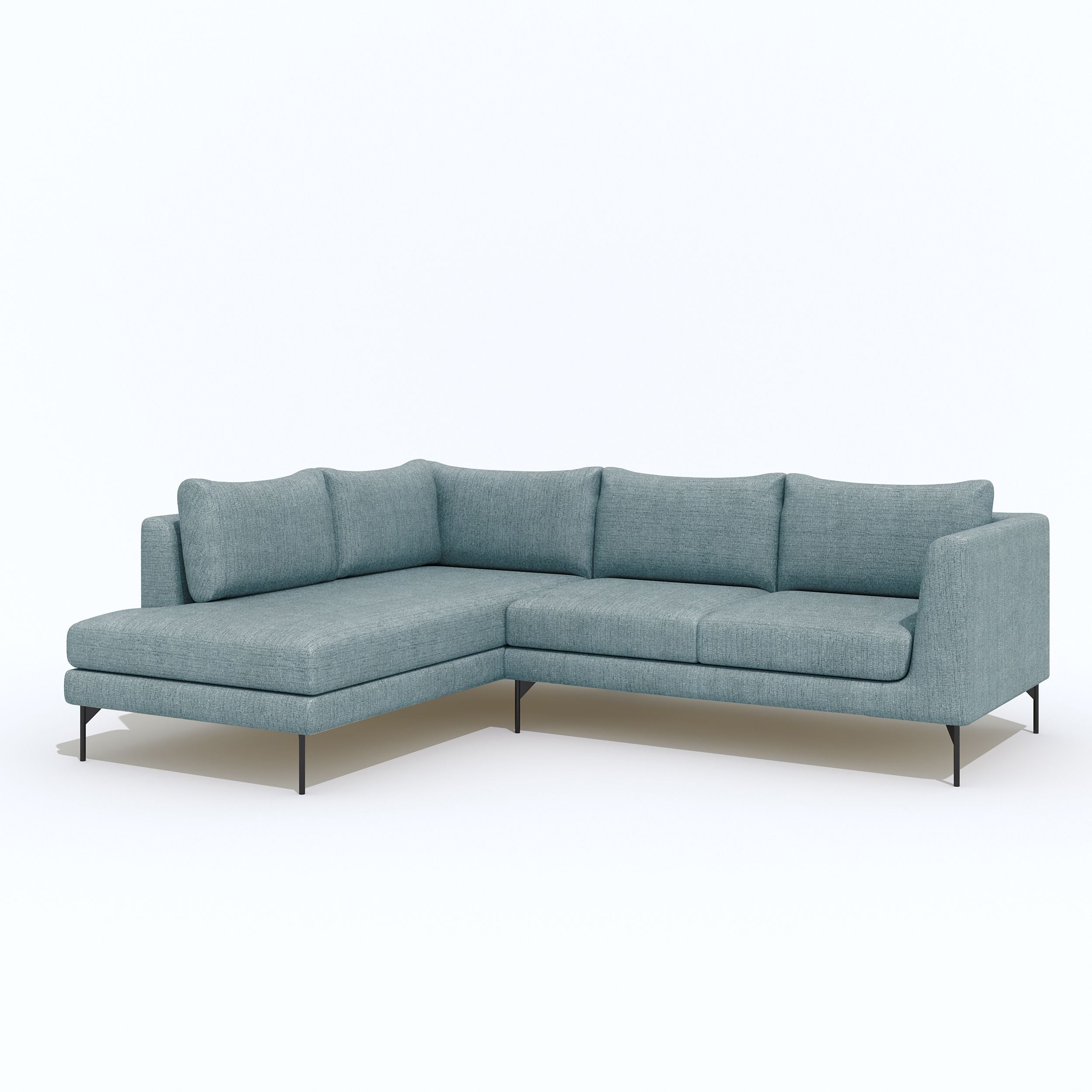 WESTIDO Pan Emirates Fabric 6 Seater  Sofa (Finish Color - Light Blue, DIY(Do-It-Yourself))