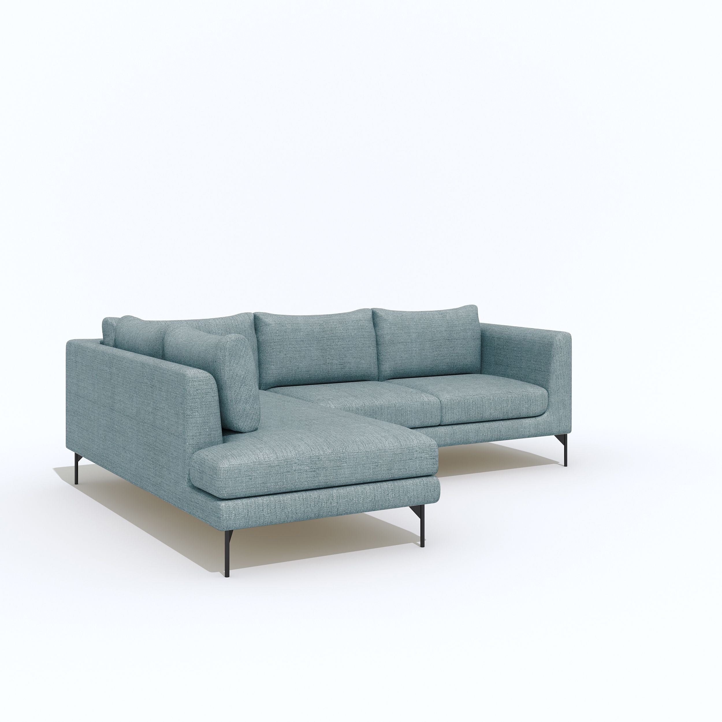 WESTIDO Pan Emirates Fabric 6 Seater  Sofa (Finish Color - Light Blue, DIY(Do-It-Yourself))