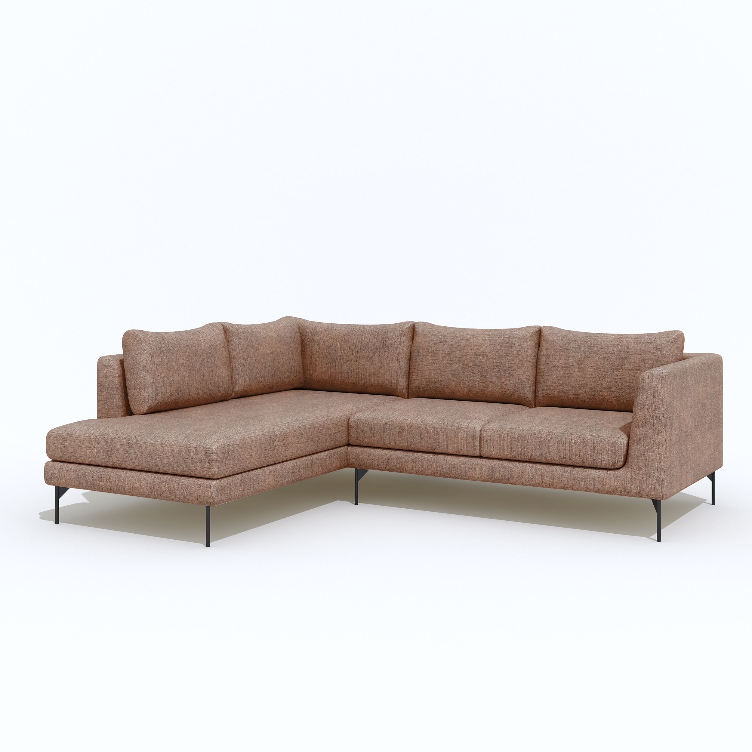 WESTIDO Pan Emirates Fabric 6 Seater  Sofa (Finish Color - Light Brown, DIY(Do-It-Yourself))