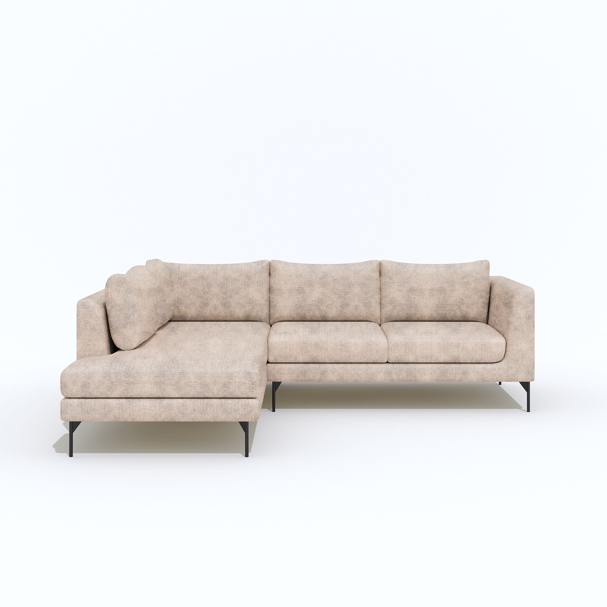 WESTIDO Pan Emirates Fabric 6 Seater  Sofa (Finish Color - Light Cream, DIY(Do-It-Yourself))