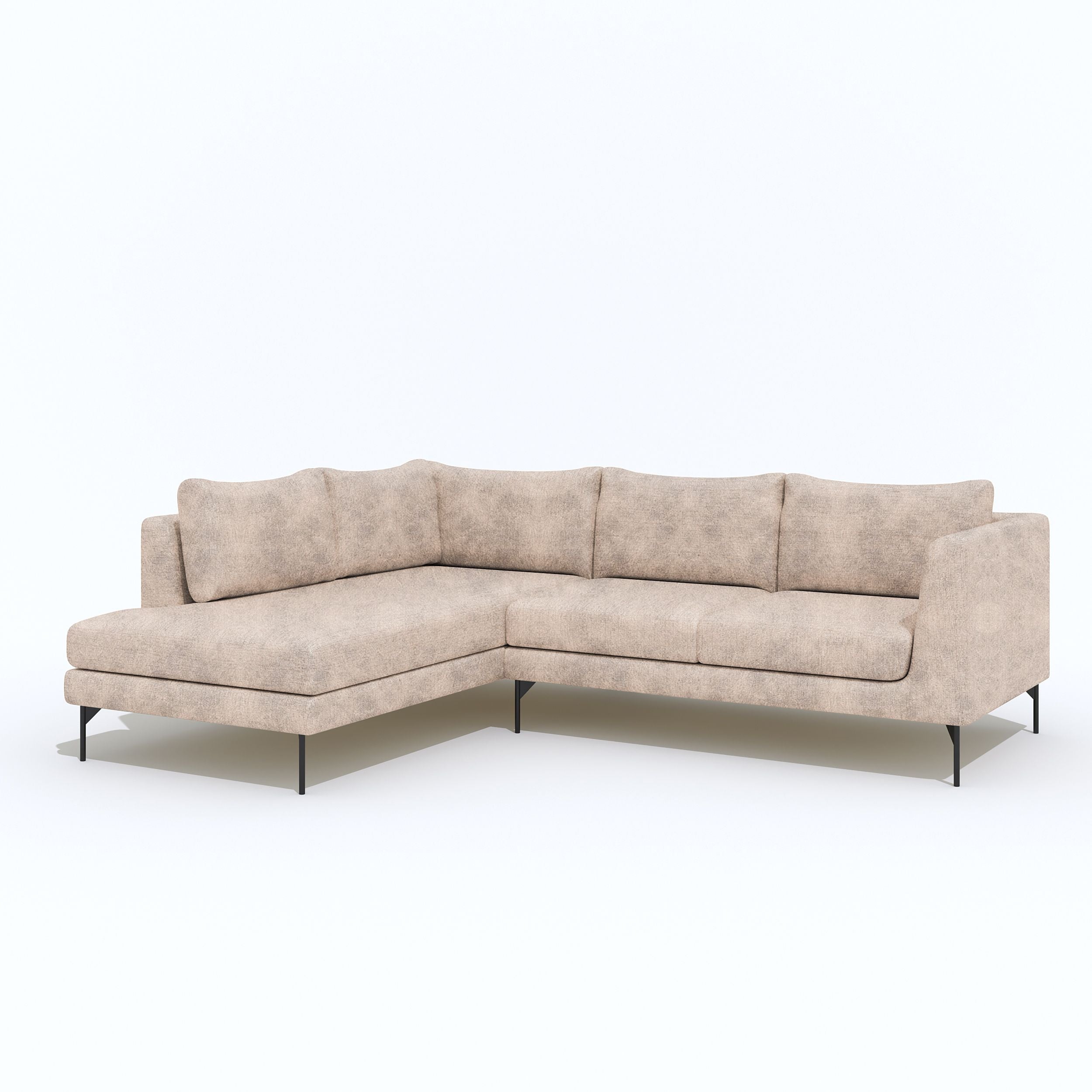 WESTIDO Pan Emirates Fabric 6 Seater  Sofa (Finish Color - Light Cream, DIY(Do-It-Yourself))
