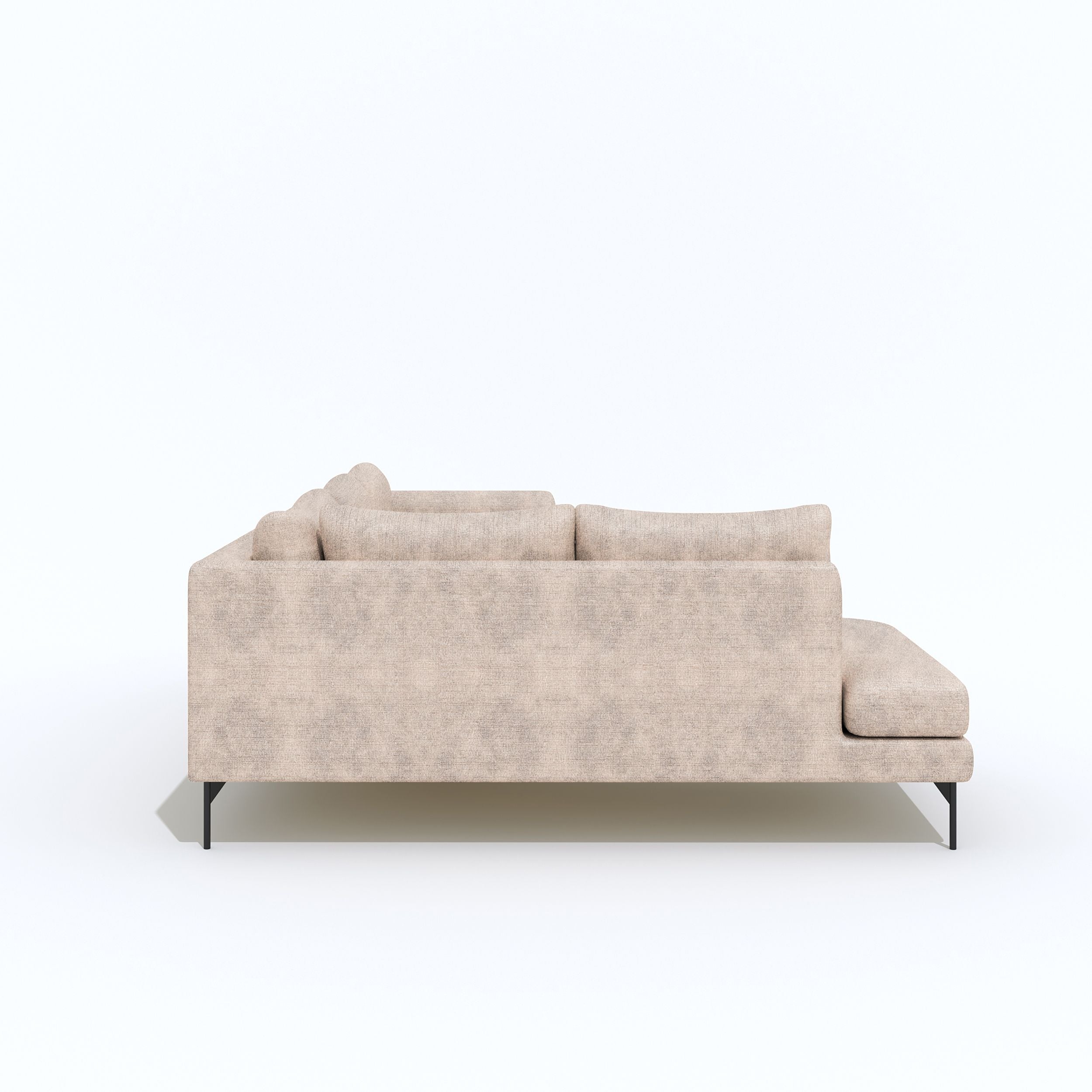 WESTIDO Pan Emirates Fabric 6 Seater  Sofa (Finish Color - Light Cream, DIY(Do-It-Yourself))