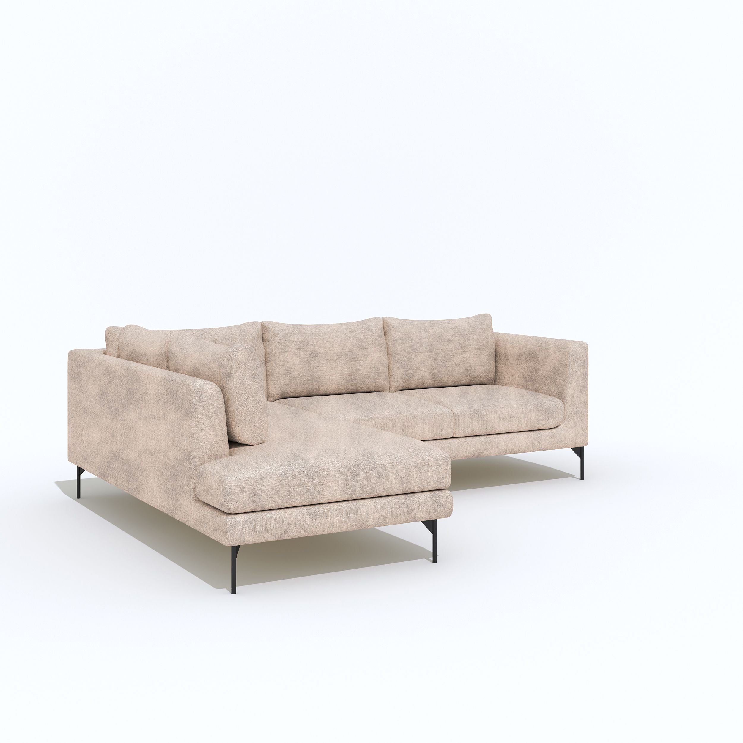 WESTIDO Pan Emirates Fabric 6 Seater  Sofa (Finish Color - Light Cream, DIY(Do-It-Yourself))