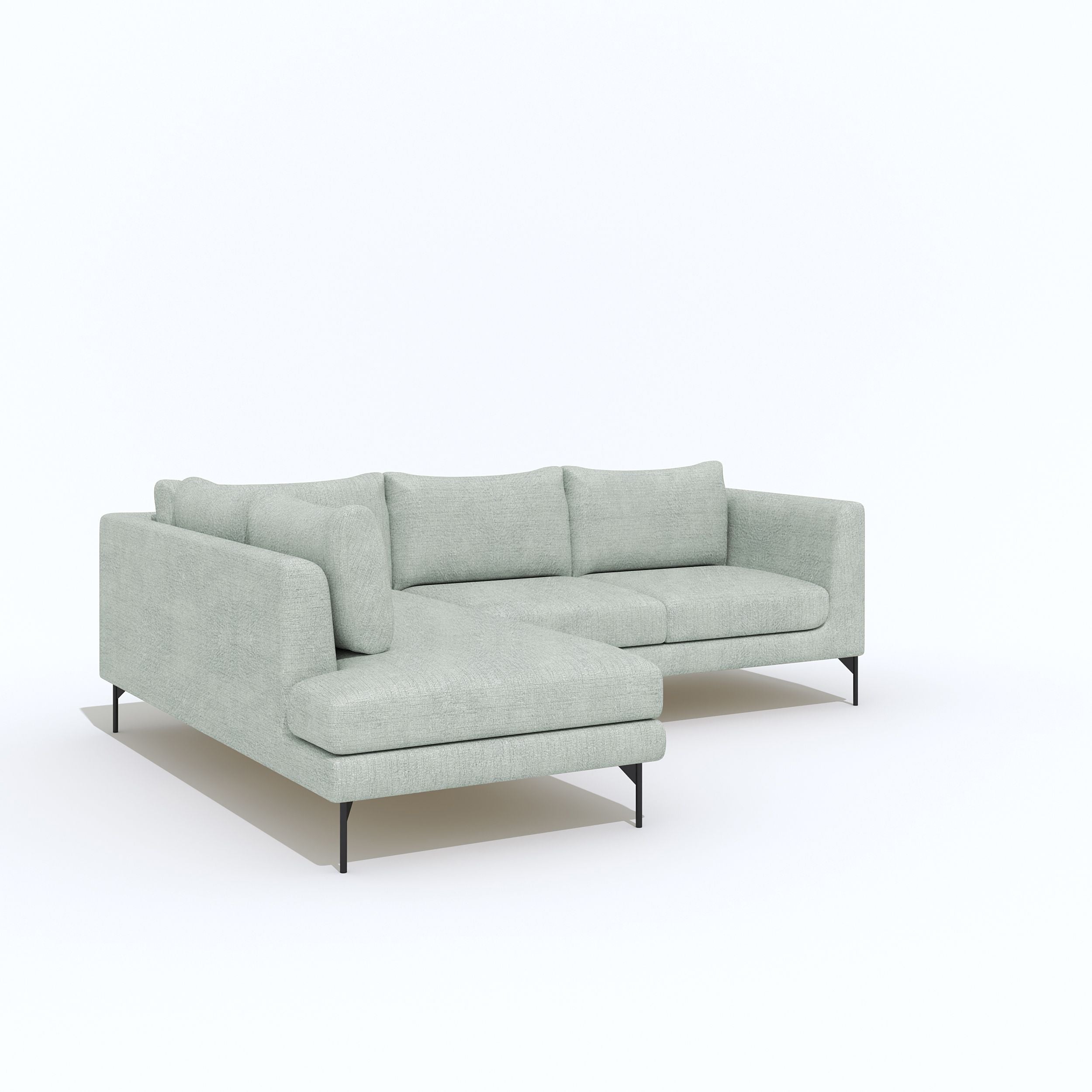 WESTIDO Pan Emirates Fabric 6 Seater  Sofa (Finish Color - Mist, DIY(Do-It-Yourself))