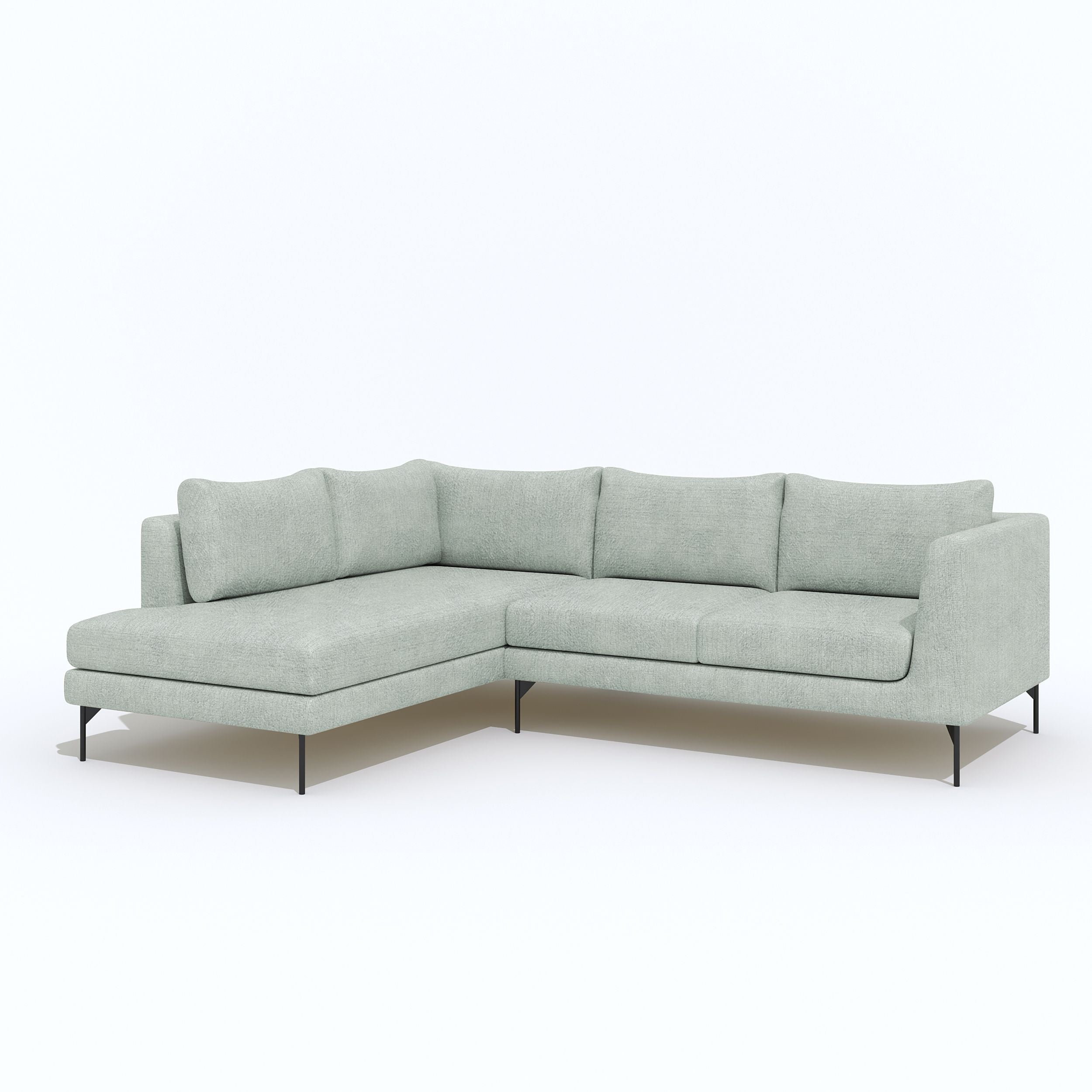 WESTIDO Pan Emirates Fabric 6 Seater  Sofa (Finish Color - Mist, DIY(Do-It-Yourself))