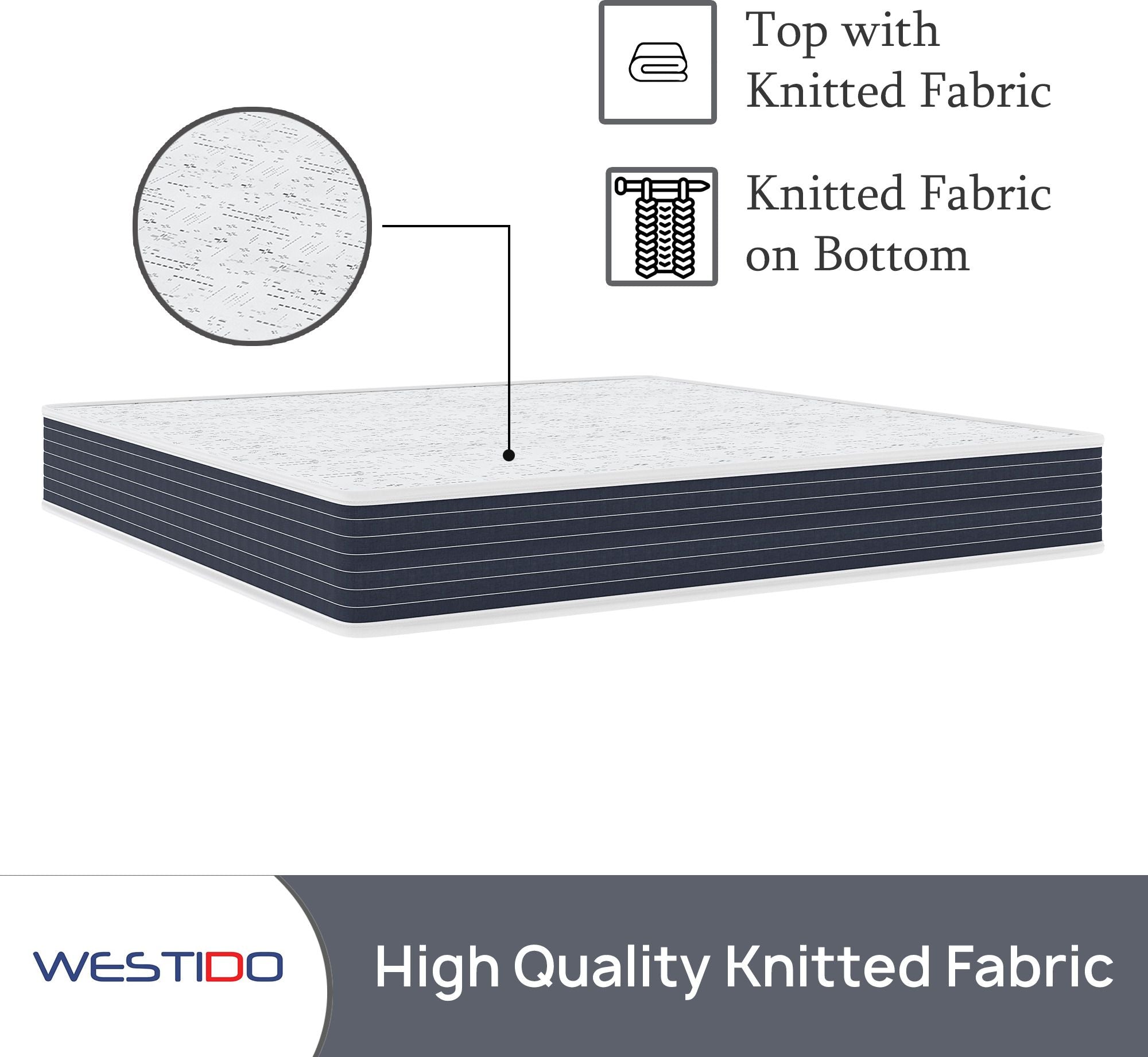 WESTIDO SteadySupport 10 inch King High Resilience (HR) Foam Mattress (L x W: 75 inch x 72 inch)