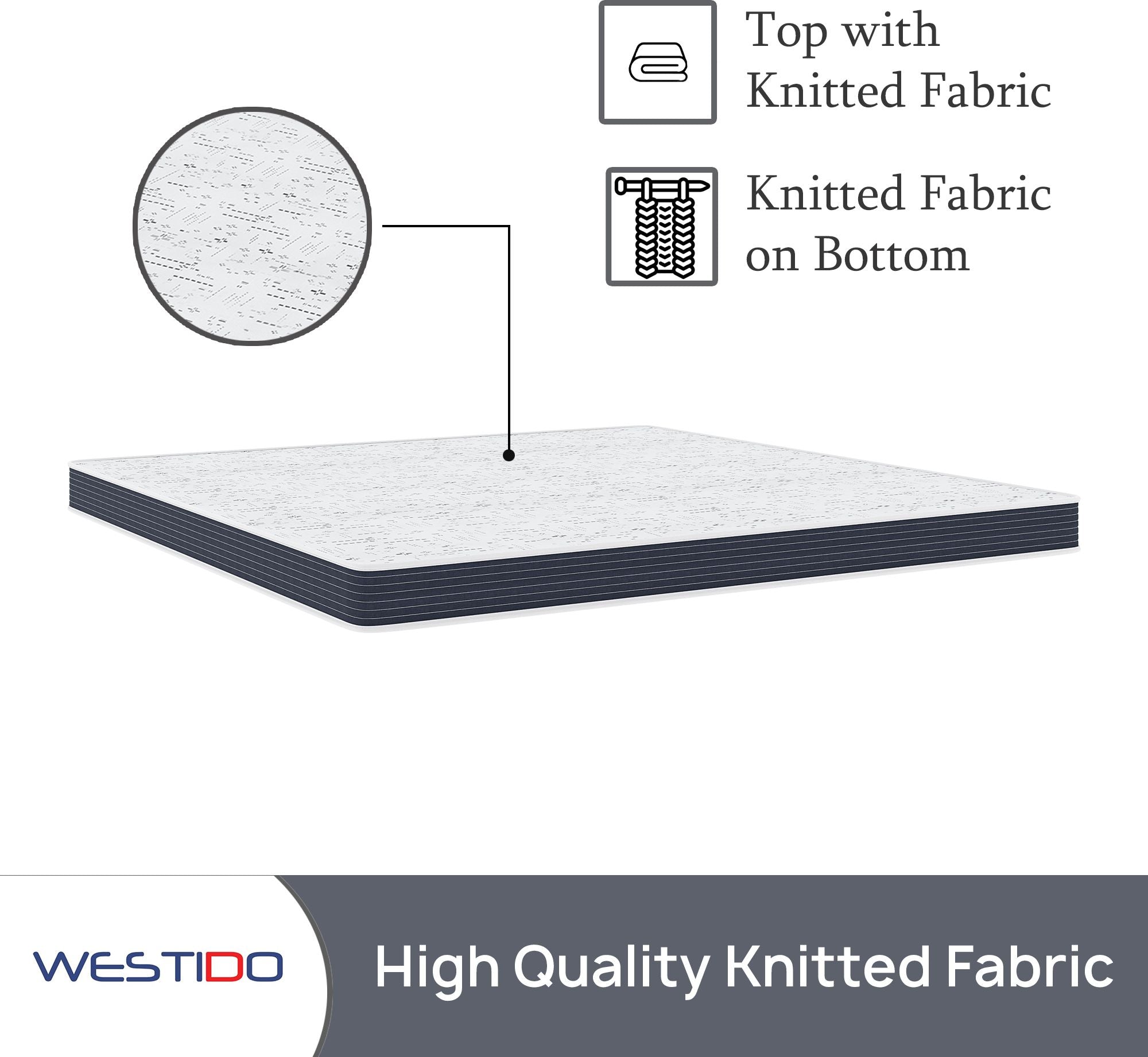WESTIDO FlexiFlip 4 inch Queen High Resilience (HR) Foam Mattress (L x W: 60 inch x 75 inch)