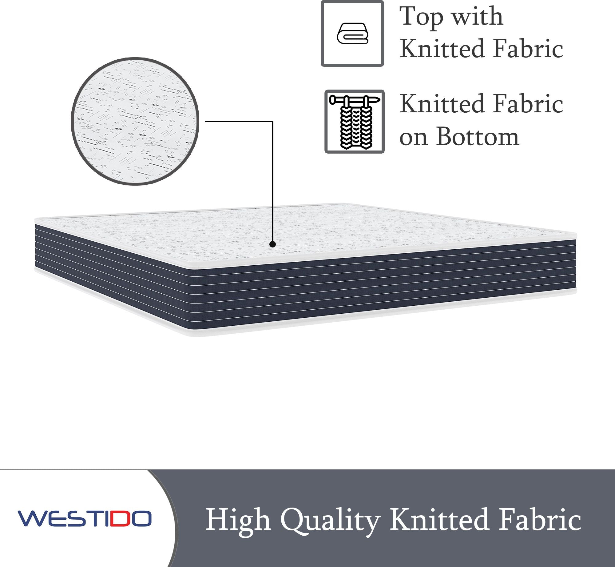 WESTIDO RehabRest 10 inch King Memory Foam Mattress (L x W: 70 inch x 75 inch)
