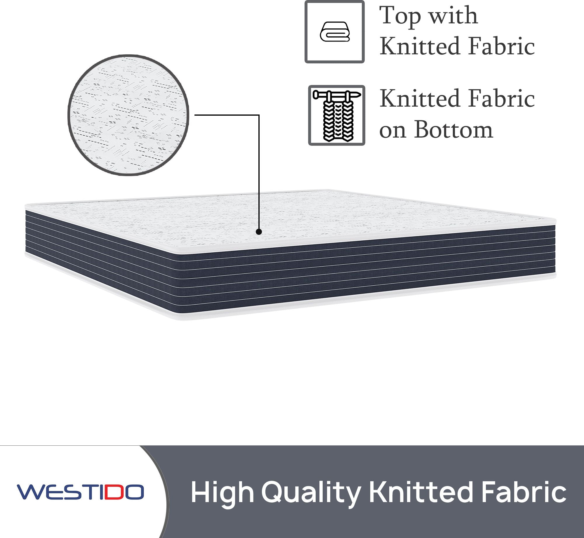 WESTIDO FlexiFlip 10 inch Queen High Resilience (HR) Foam Mattress (L x W: 60 inch x 78 inch)