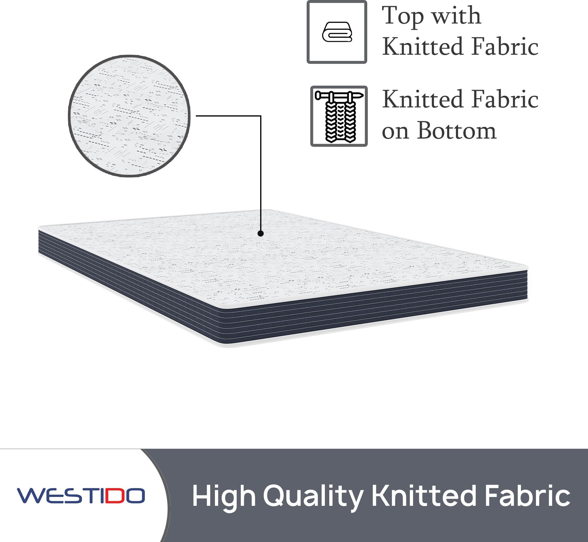 WESTIDO SwitchSleep 5 inch King High Resilience (HR) Foam Mattress (L x W: 75 inch x 72 inch)