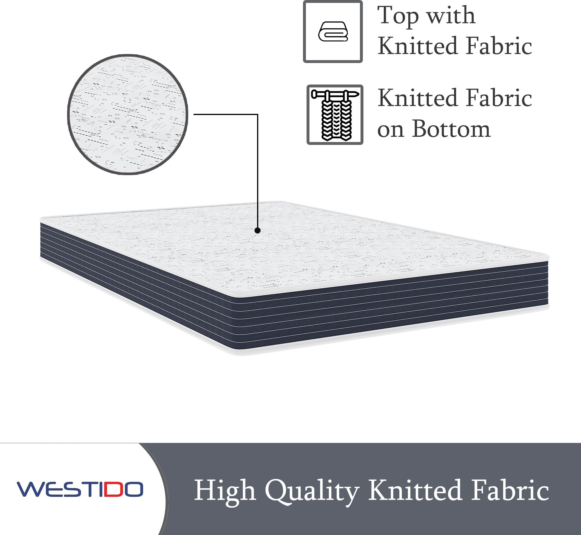 WESTIDO SteadySupport 6 inch Single High Resilience (HR) Foam Mattress (L x W: 75 inch x 48 inch)