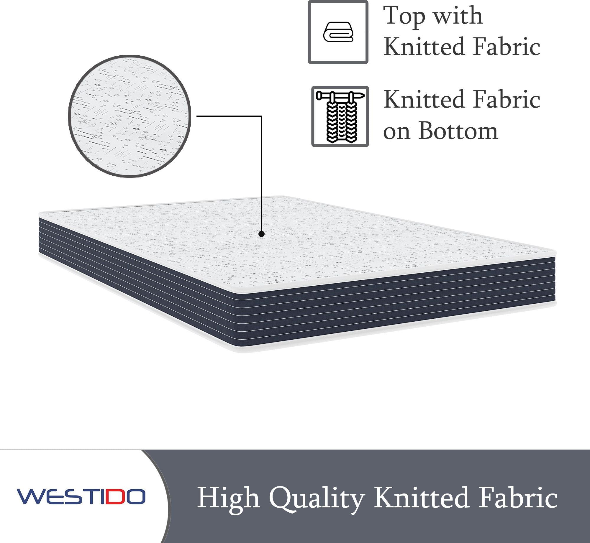 WESTIDO FlexiFlip 8 inch Single High Resilience (HR) Foam Mattress (L x W: 75 inch x 30 inch)
