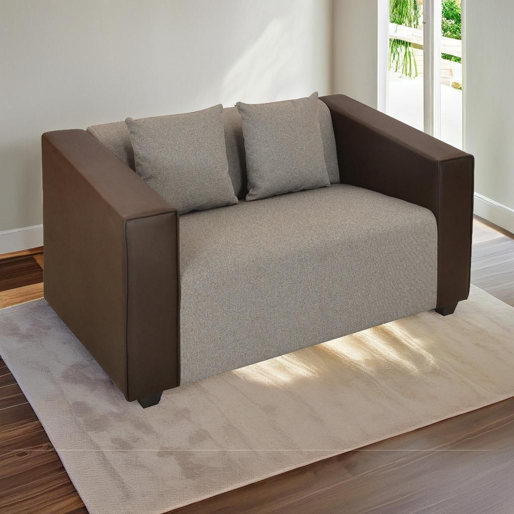 WESTIDO Gellite Fabric 2 Seater  Sofa (Finish Color - Cream Brown, DIY(Do-It-Yourself))