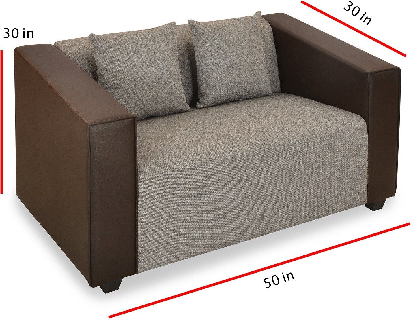 WESTIDO Gellite Fabric 2 Seater  Sofa (Finish Color - Cream Brown, DIY(Do-It-Yourself))