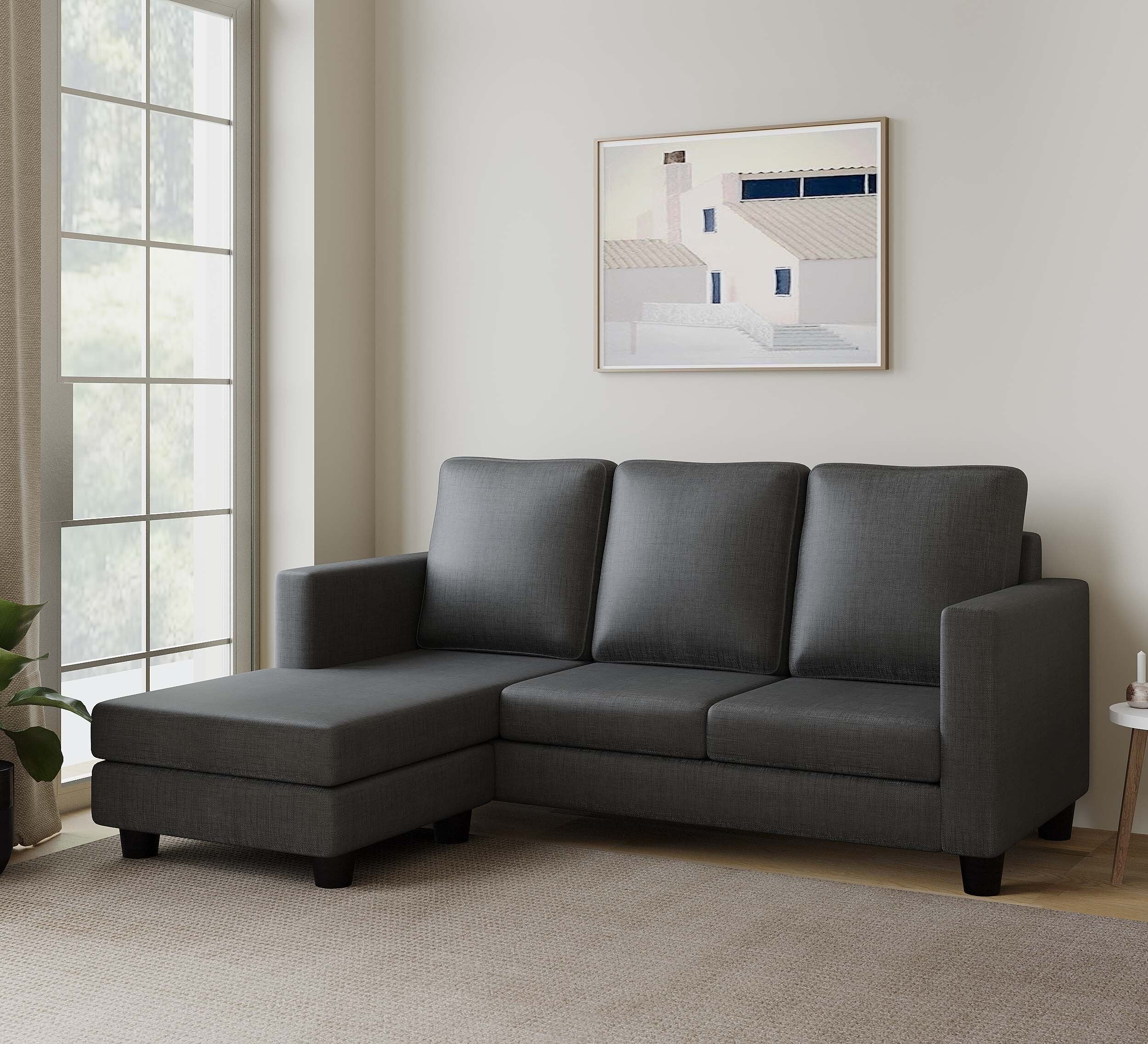 WESTIDO Mubeley Fabric 4 Seater  Sofa (Finish Color - Grey, DIY(Do-It-Yourself))