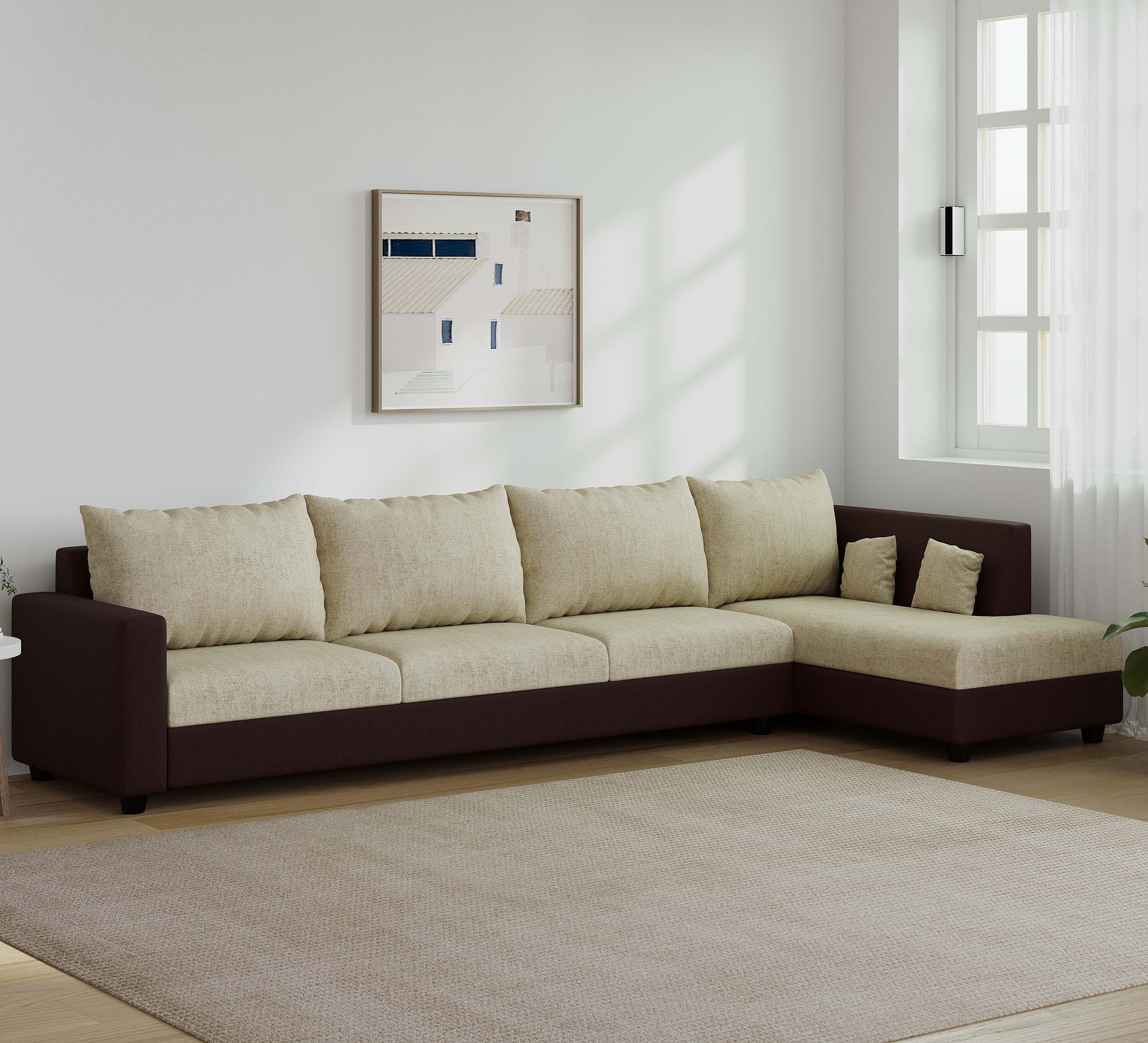 WESTIDO Ikea Leatherette 6 Seater  Sofa (Finish Color - Cream Brown, DIY(Do-It-Yourself))