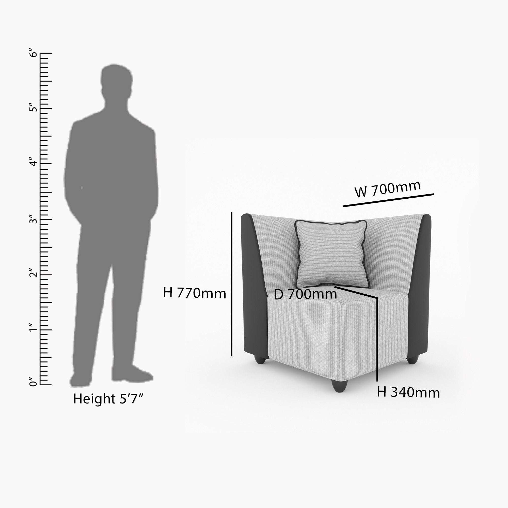 Westido 3 + 1 + 1 Designer Sofa - Cream Brown