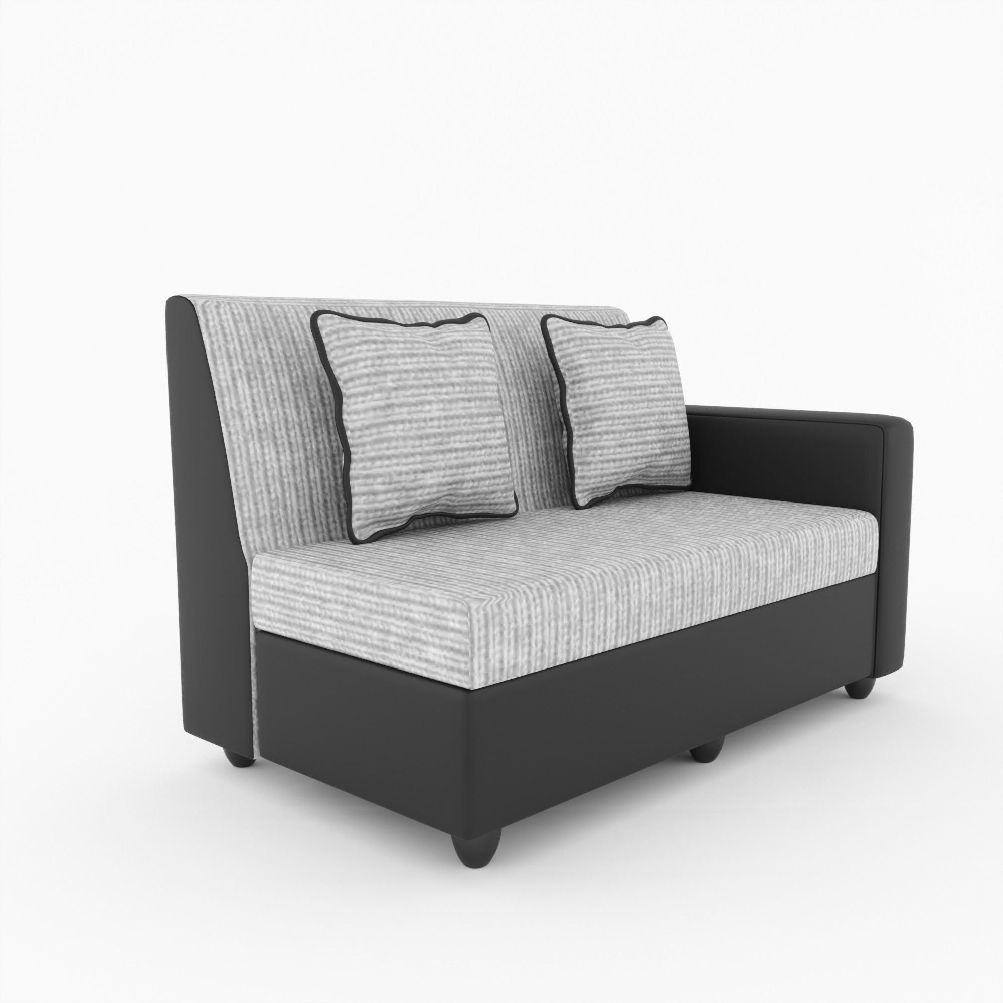WESTIDO Berger Fabric 6 Seater  Sofa (Finish Color - Black Grey, DIY(Do-It-Yourself))