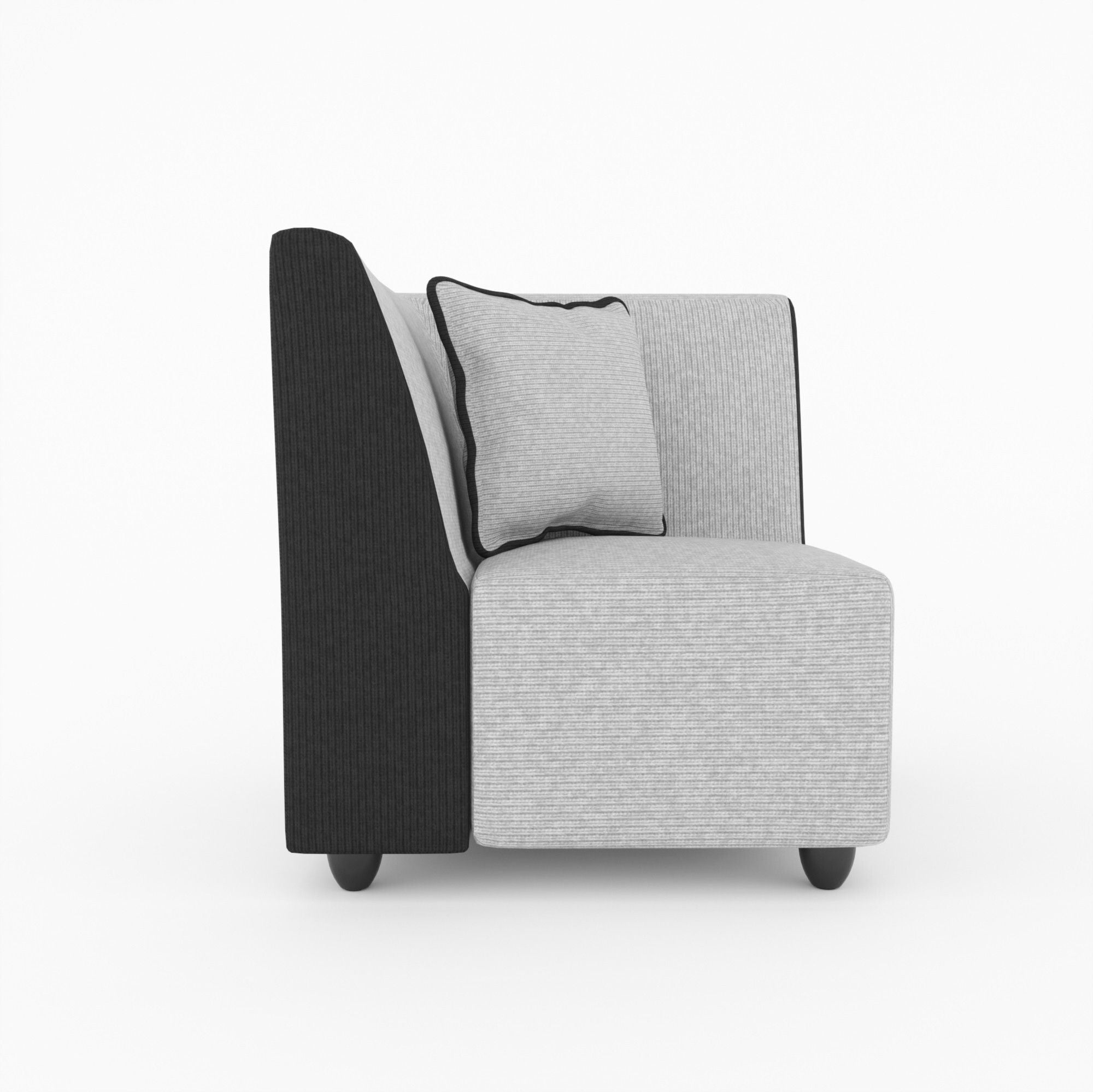 WESTIDO Berger Fabric 6 Seater  Sofa (Finish Color - Black Grey, DIY(Do-It-Yourself))